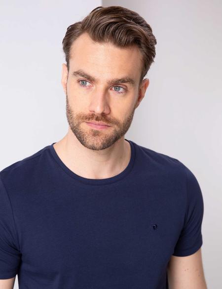 Lacivert Slim Fit Bisiklet Yaka Basic T-Shirt - 50210217023