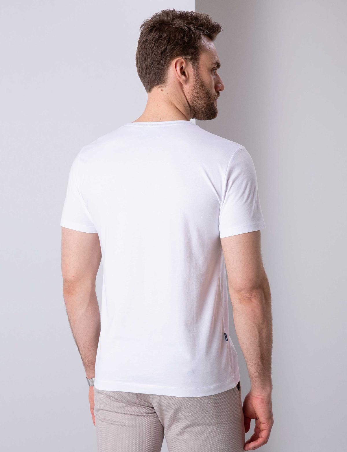 Beyaz Slim Fit T-Shirt - 50210218008