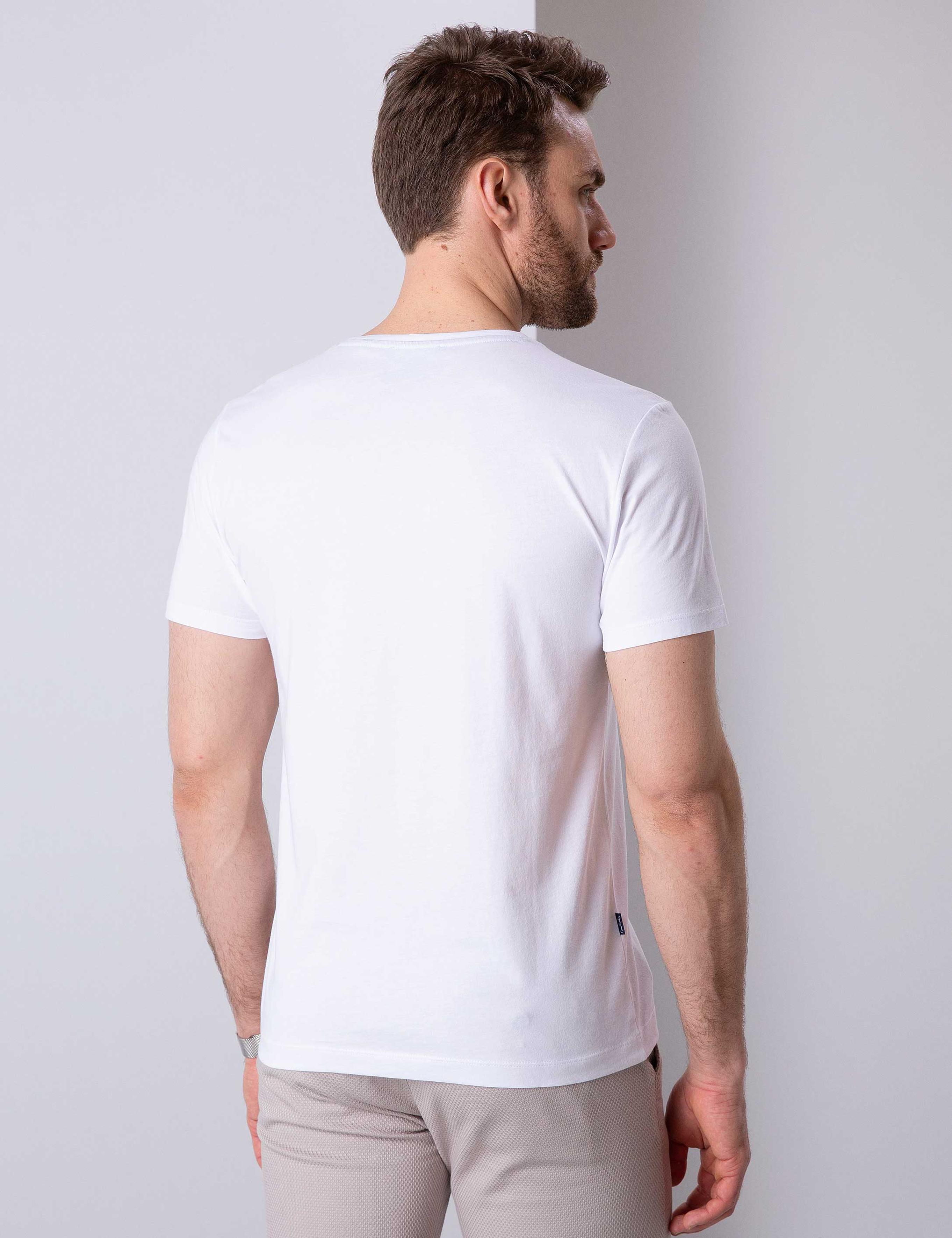 Beyaz Slim Fit T-Shirt