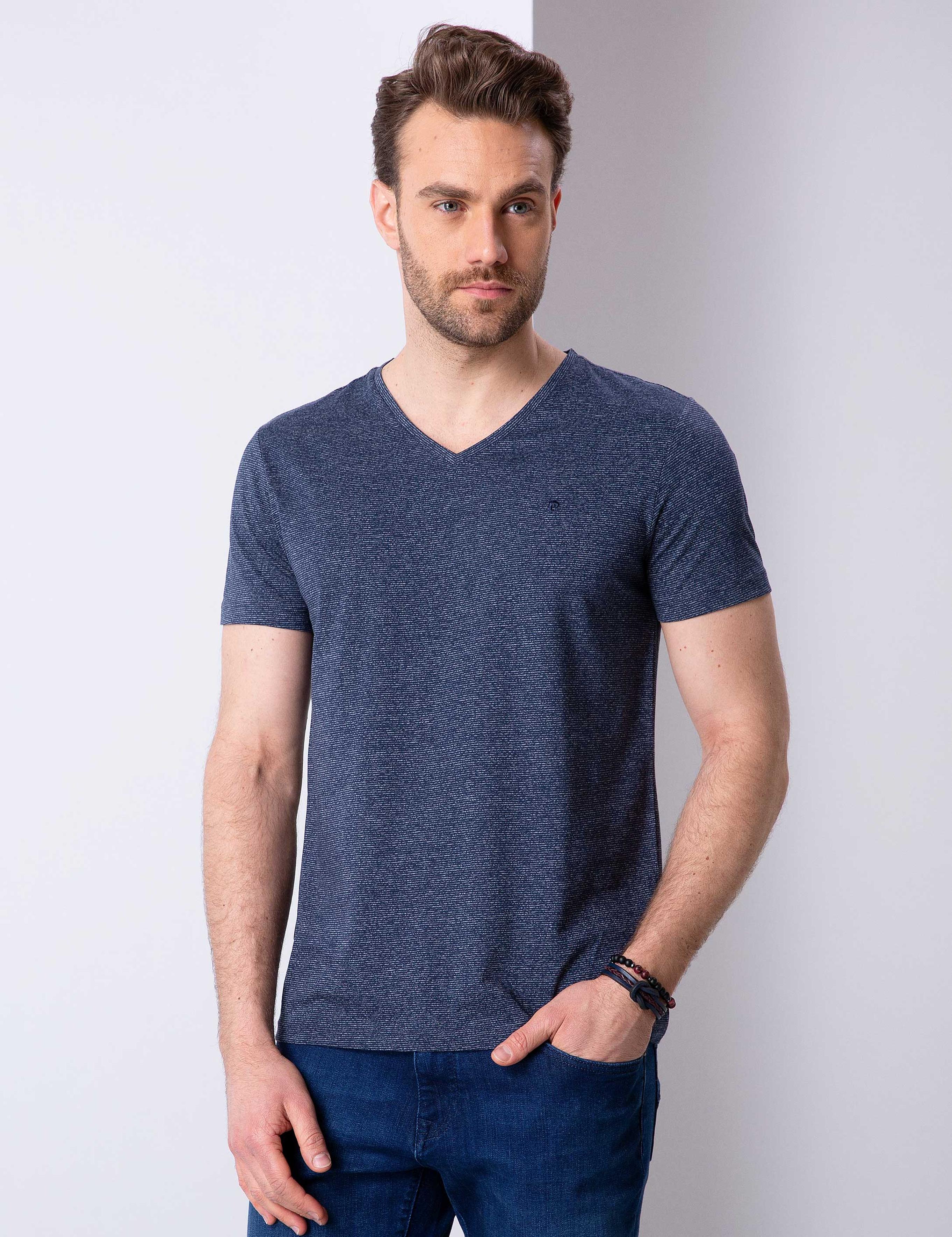 Lacivert Slim Fit T-Shirt