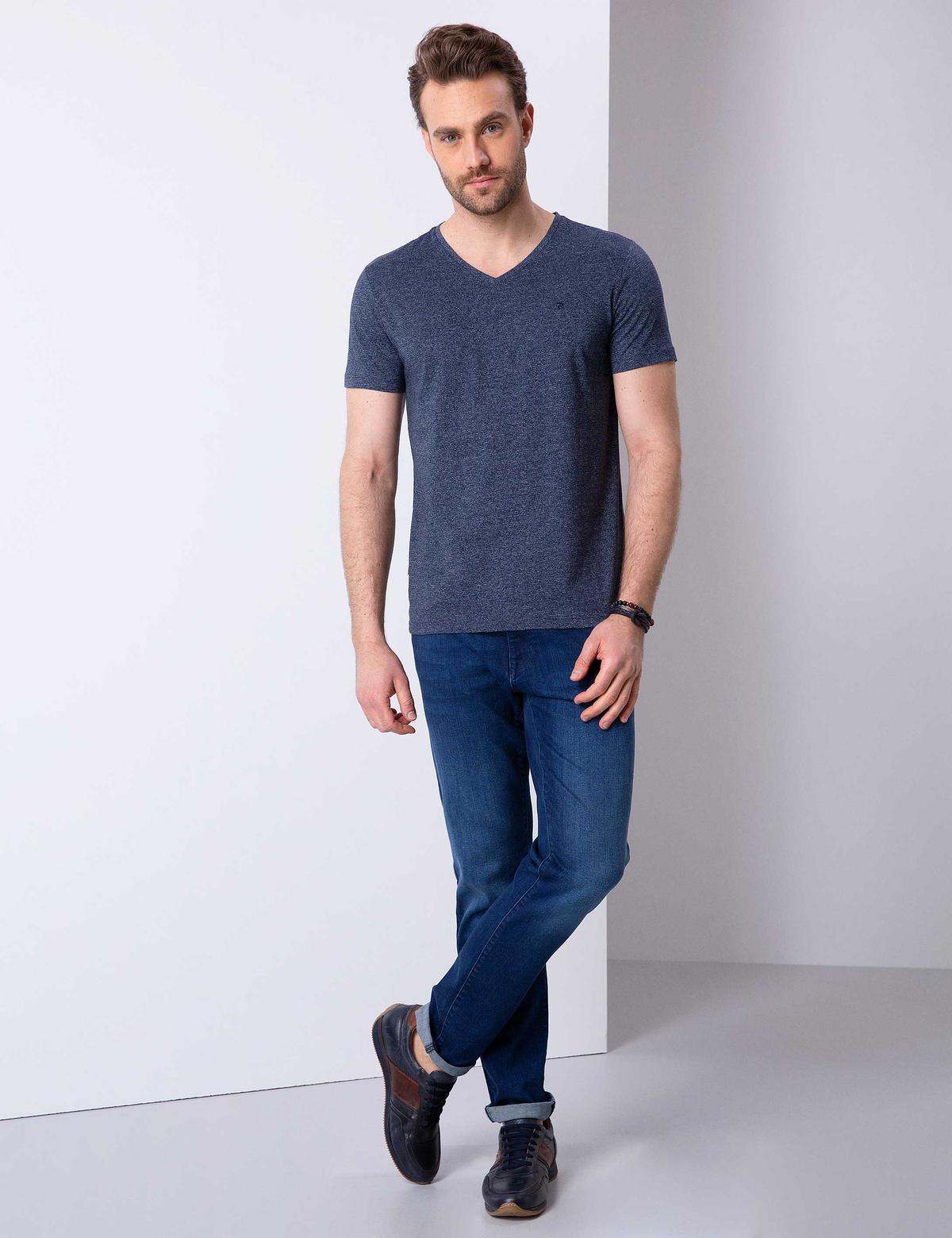 Lacivert Slim Fit T-Shirt - 50210219007
