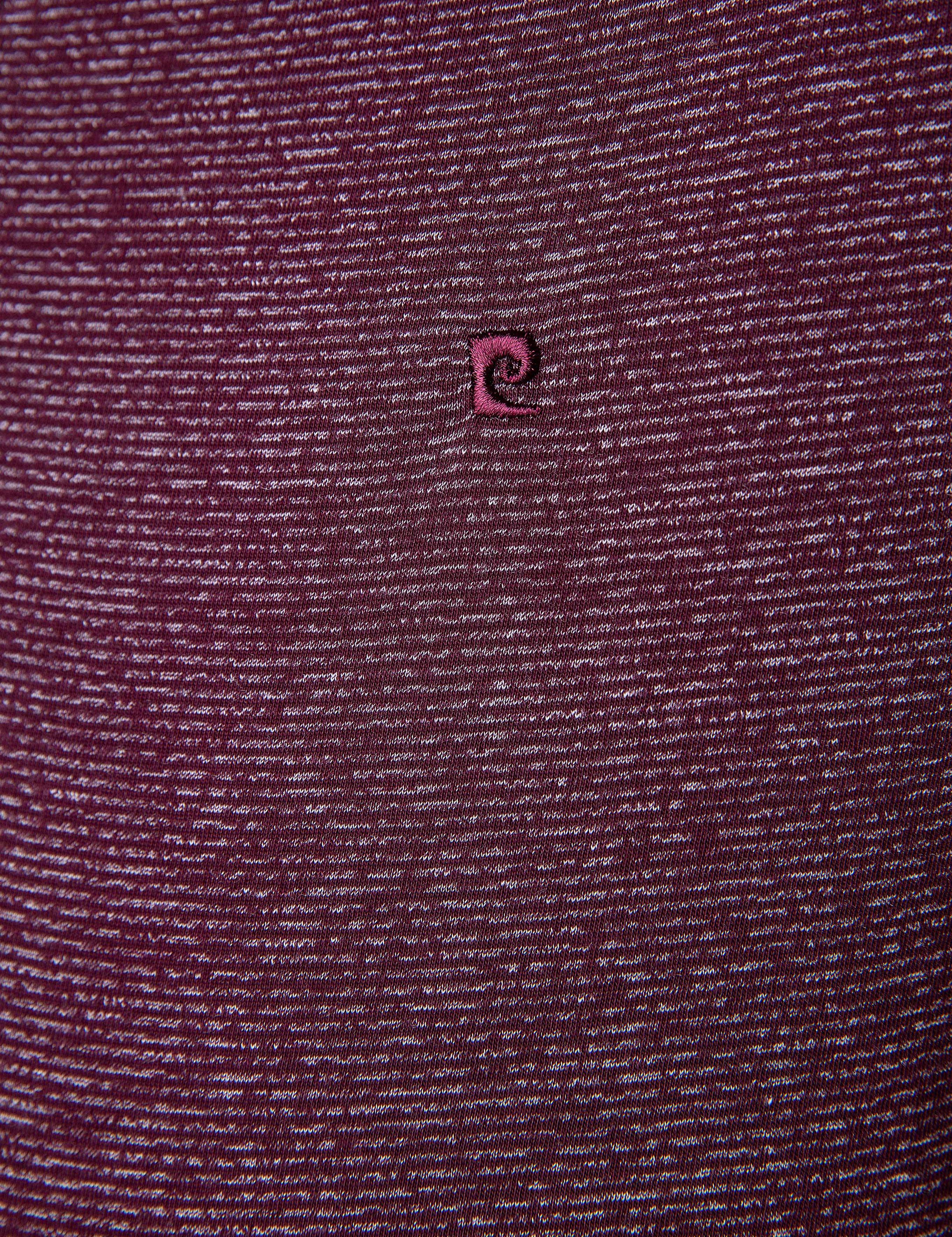 Bordo Slim Fit V Yaka Basic T-Shirt