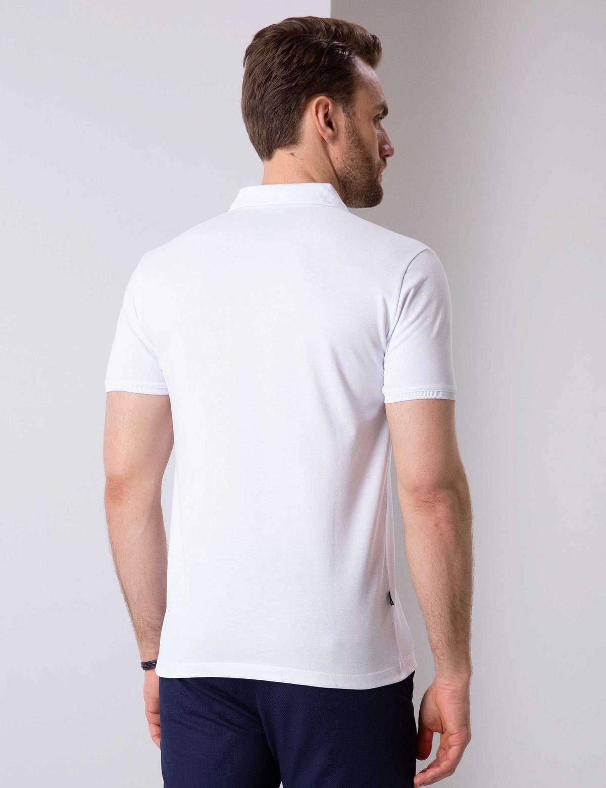 Beyaz Slim Fit Basic Tişört - 50210220008