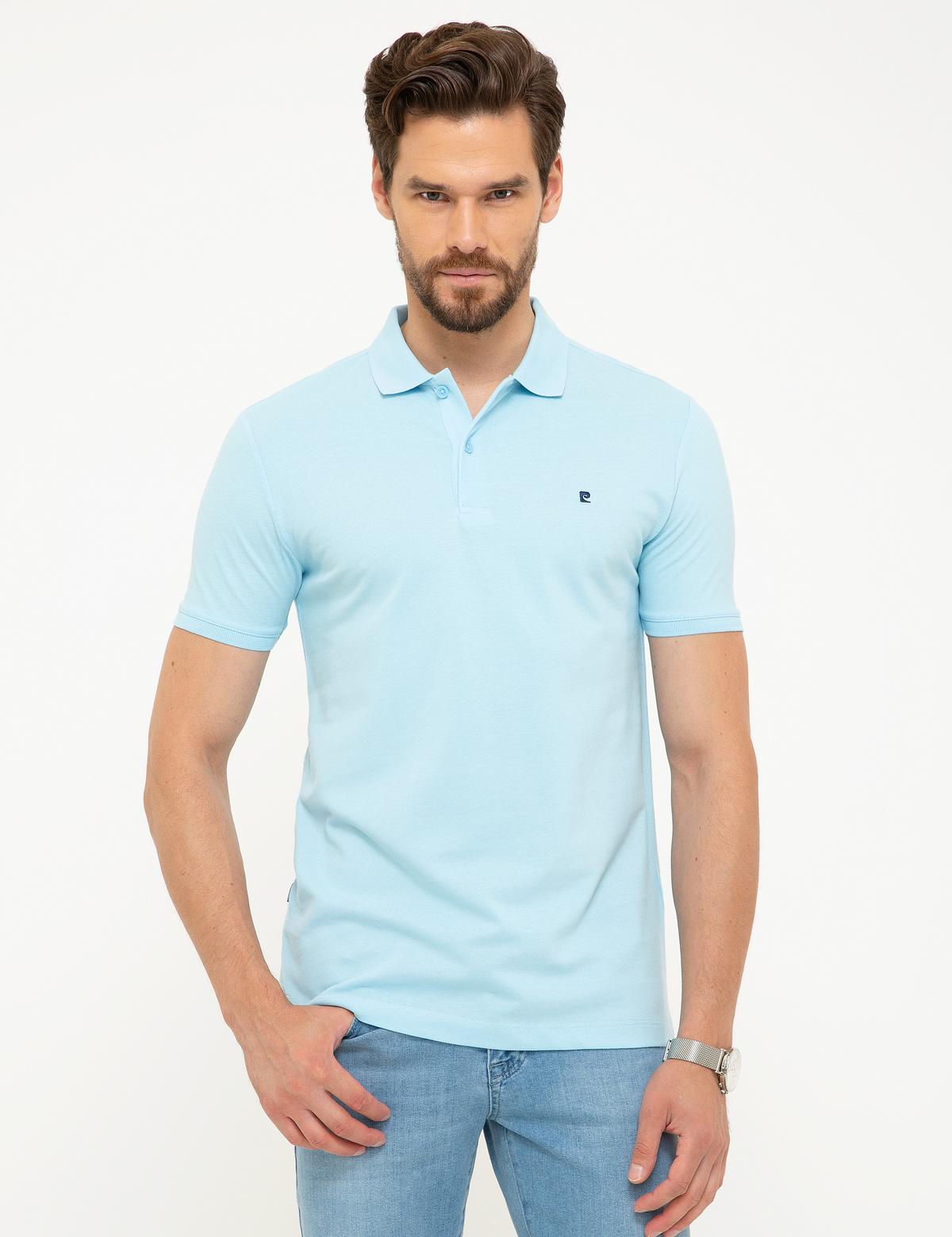 Açık Mavi Slim Fit Basic Polo Yaka T-Shirt