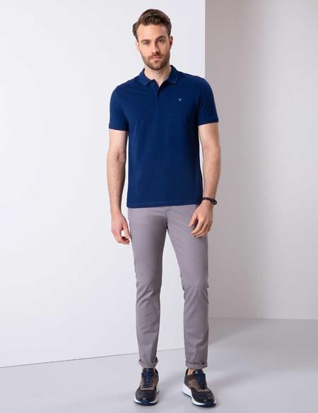Lacivert Slim Fit Basic Tişört - 50210220044
