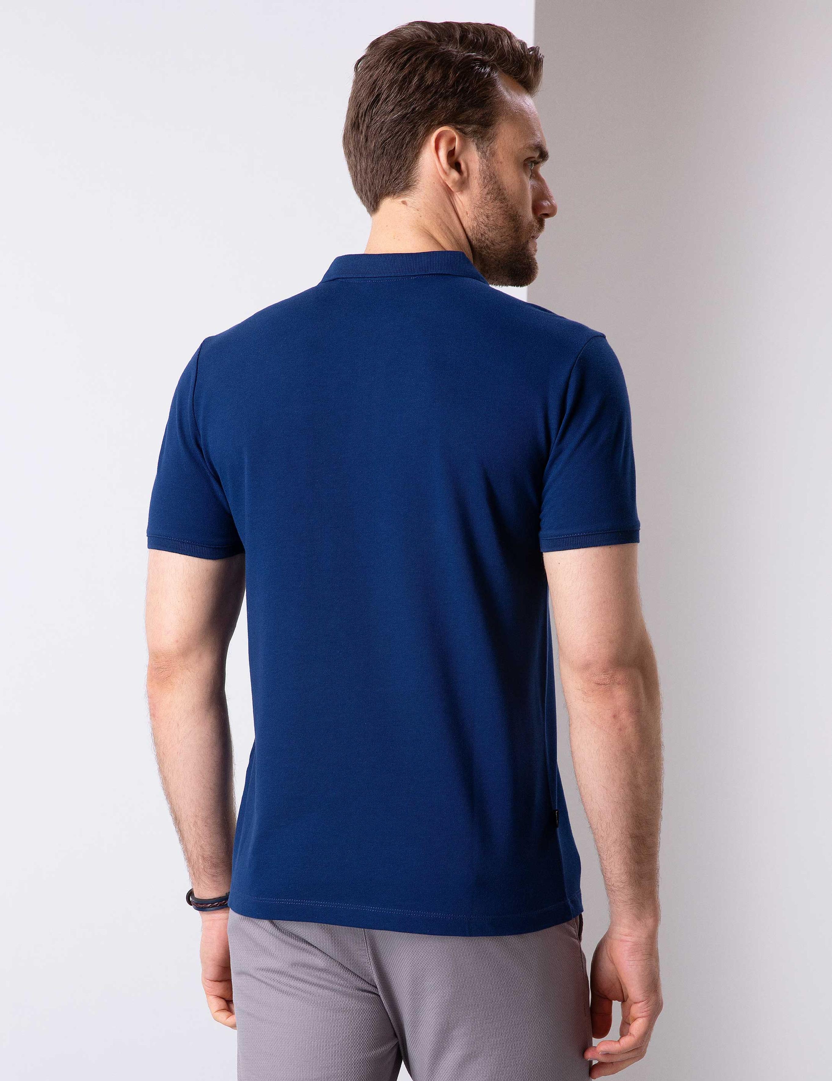 Lacivert Slim Fit Basic Tişört