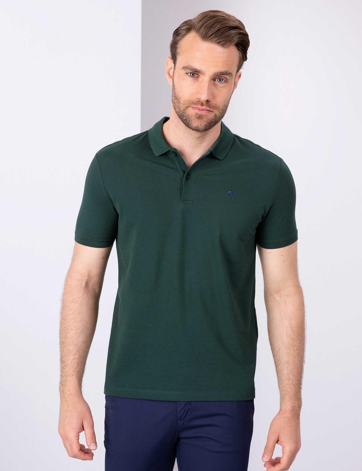 Koyu Yeşil Slim Fit Basic Polo Yaka T-Shirt - 50210220062