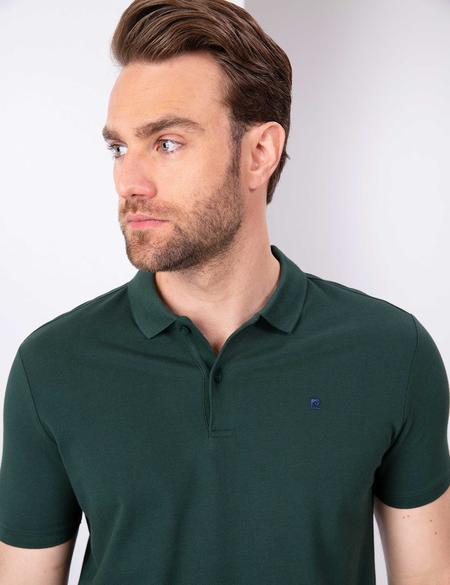 Koyu Yeşil Slim Fit Basic Polo Yaka T-Shirt - 50210220062
