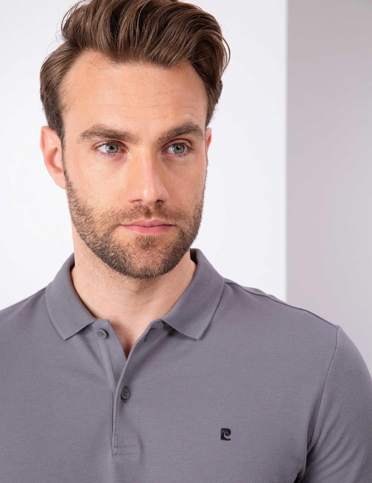 Koyu Gri Slim Fit Basic Tişört - 50210220071