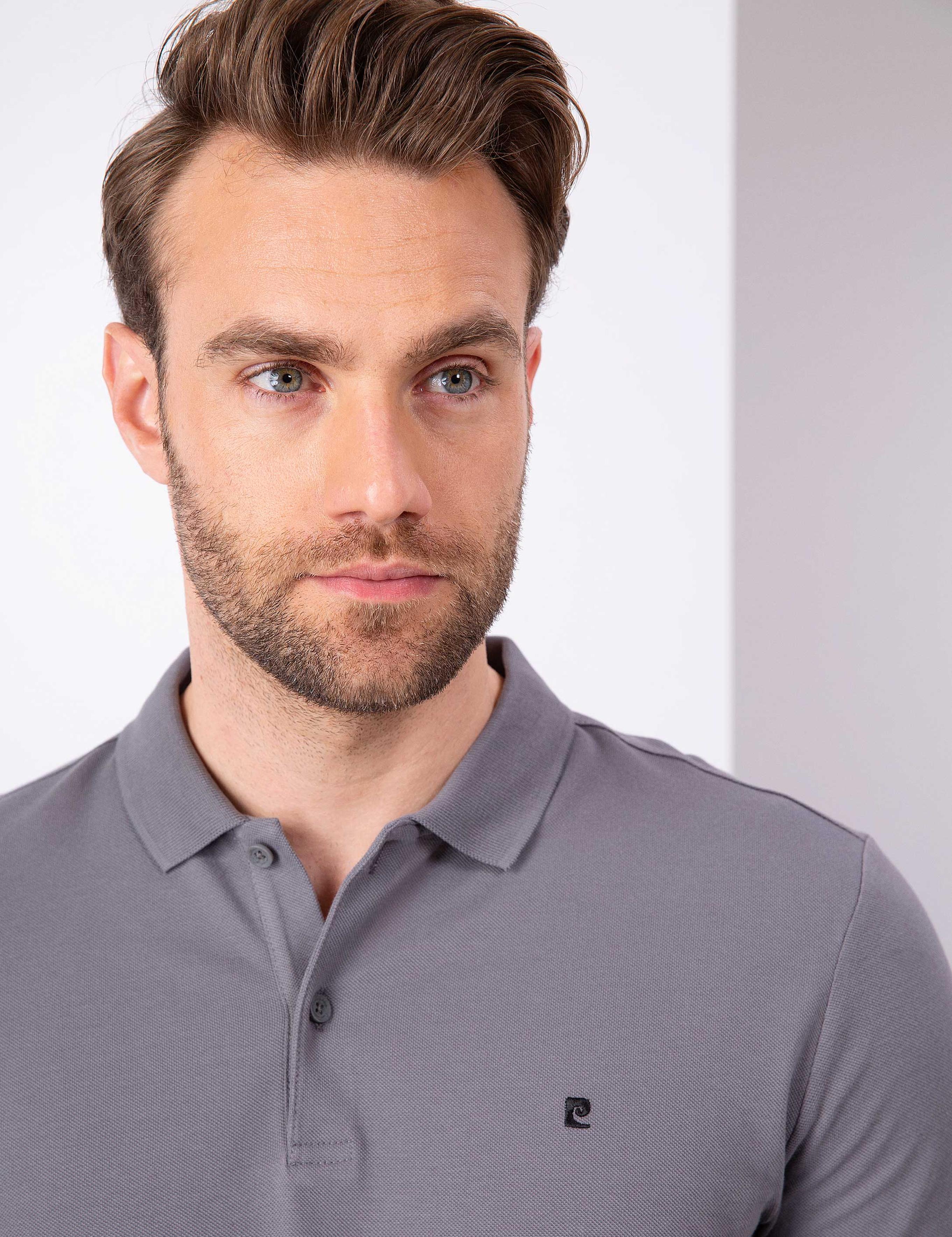 Koyu Gri Slim Fit Basic Tişört