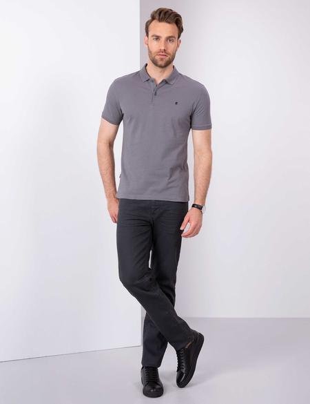 Koyu Gri Slim Fit Basic Tişört - 50210220071