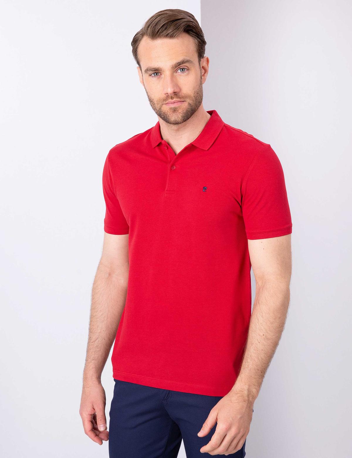 Kırmızı Slim Fit Basic Polo Yaka T-Shirt