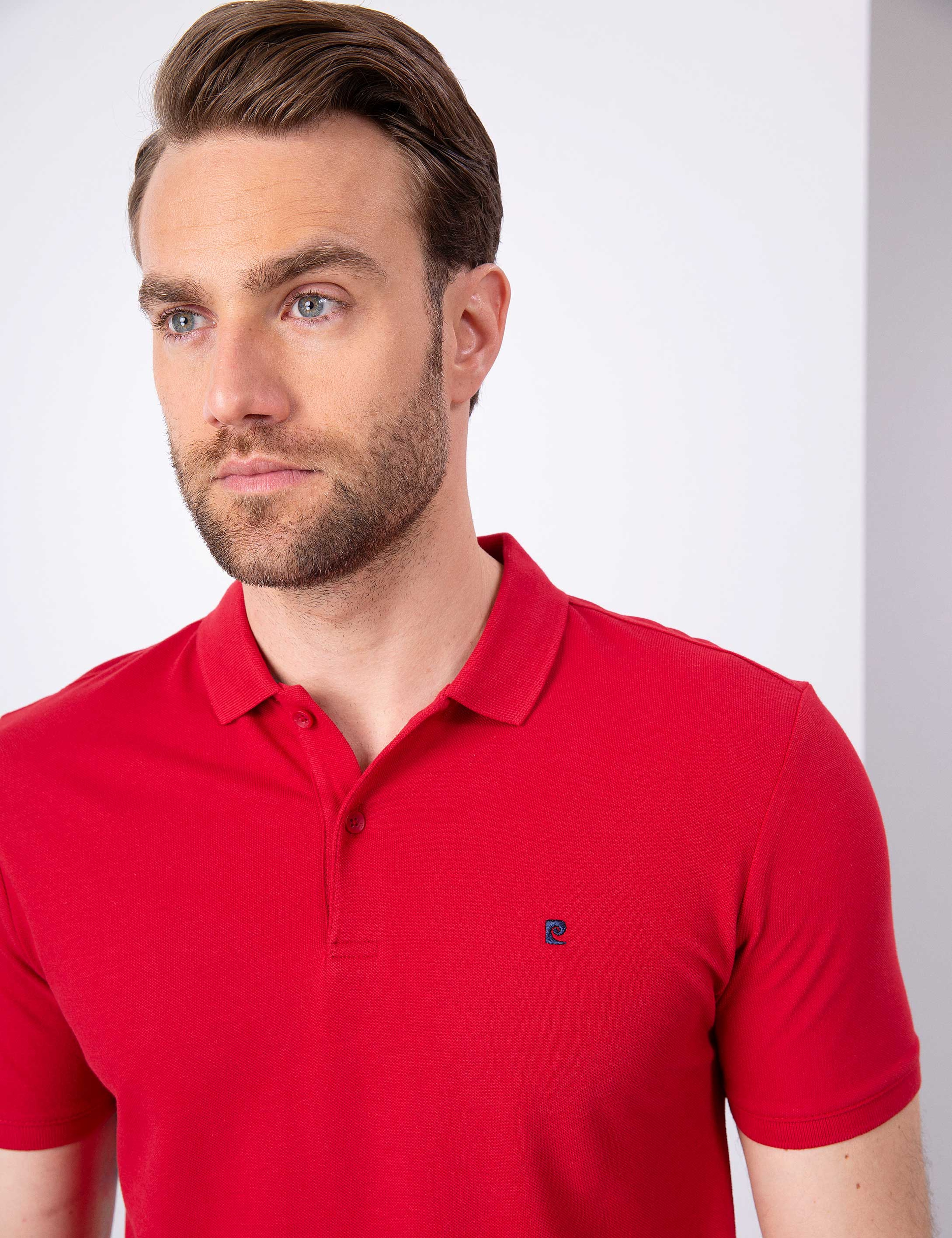 Kırmızı Slim Fit Basic Polo Yaka T-Shirt - Image 2