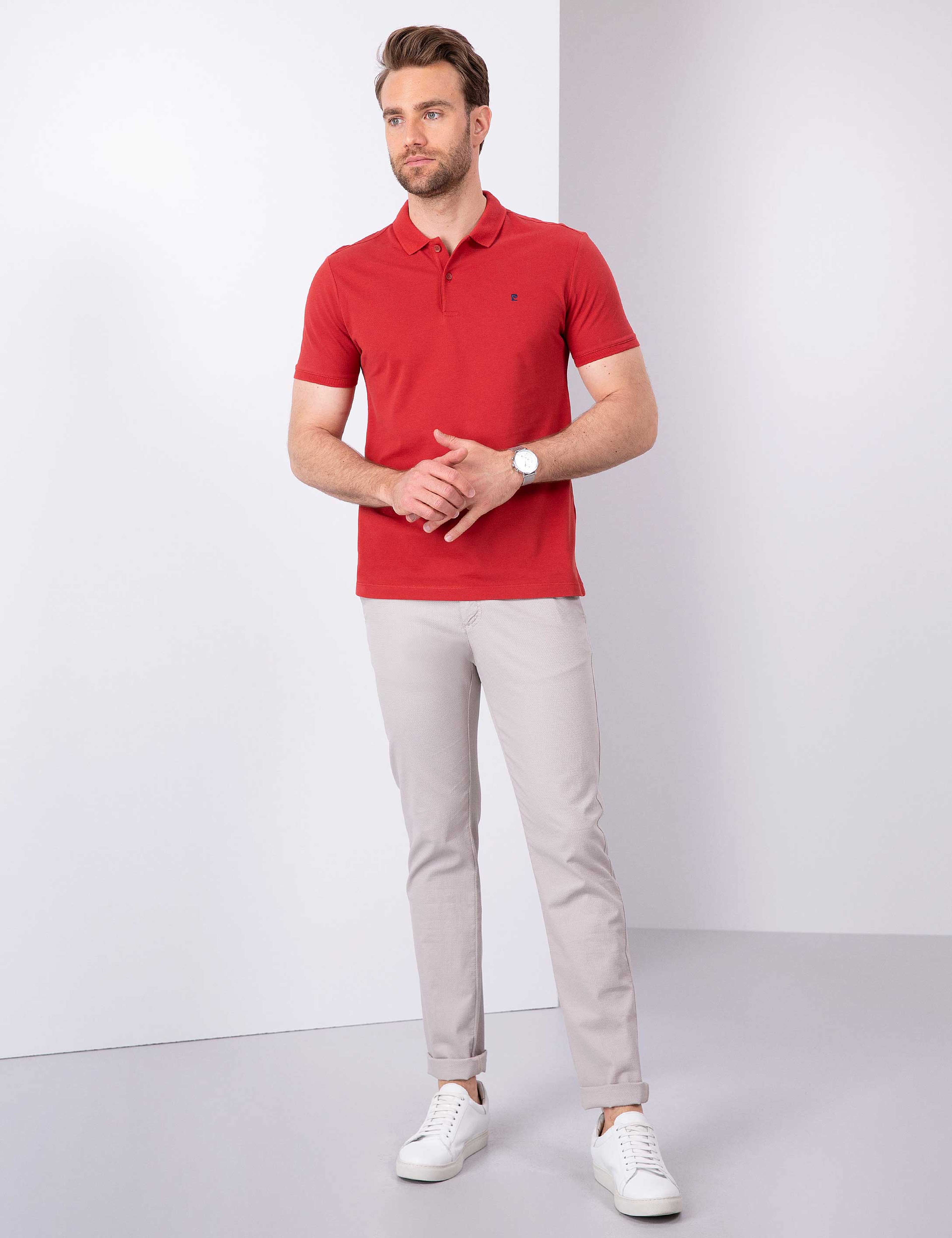 Kiremit Slim Fit Basic Polo Yaka T-Shirt
