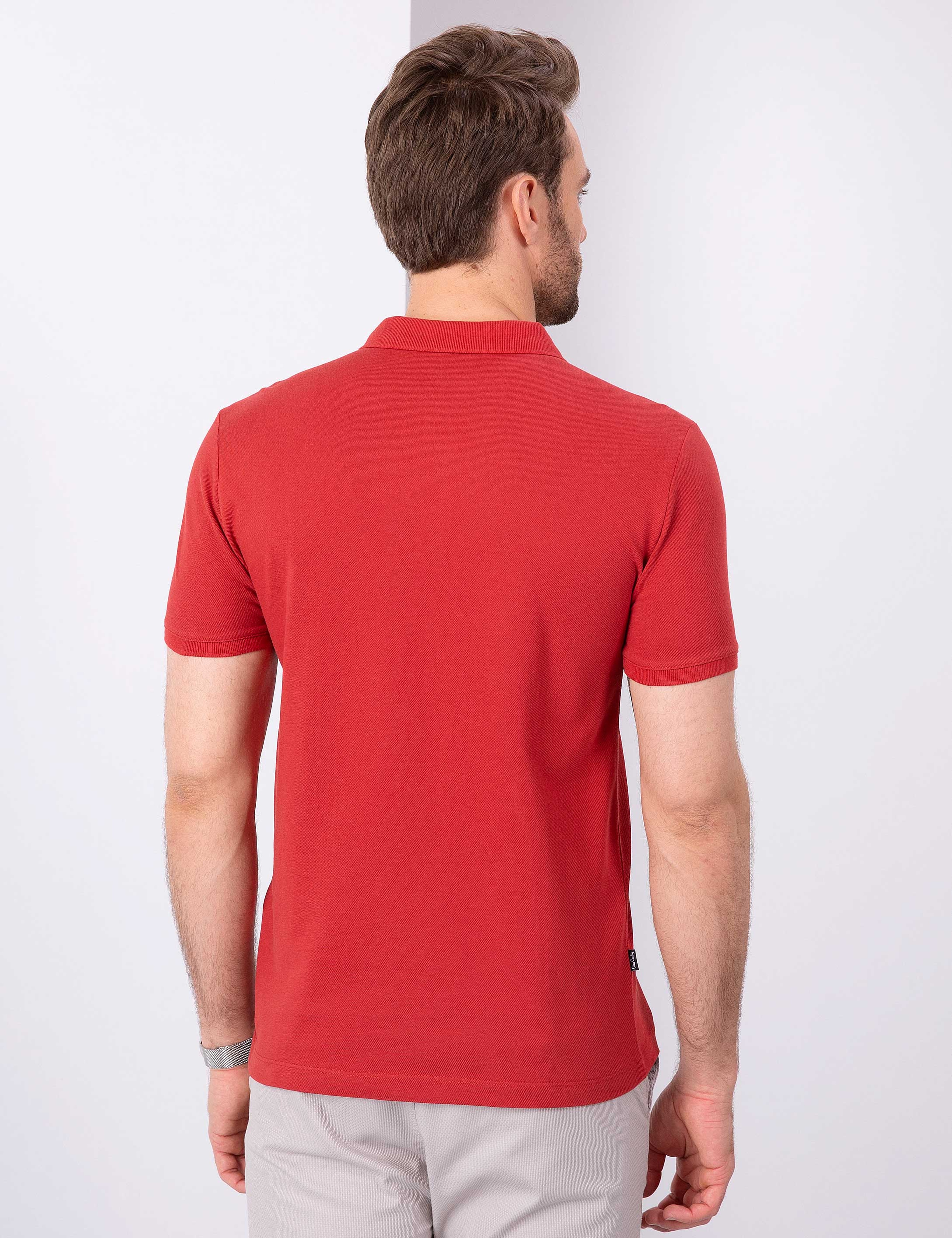 Kiremit Slim Fit Basic Polo Yaka T-Shirt - Image 3