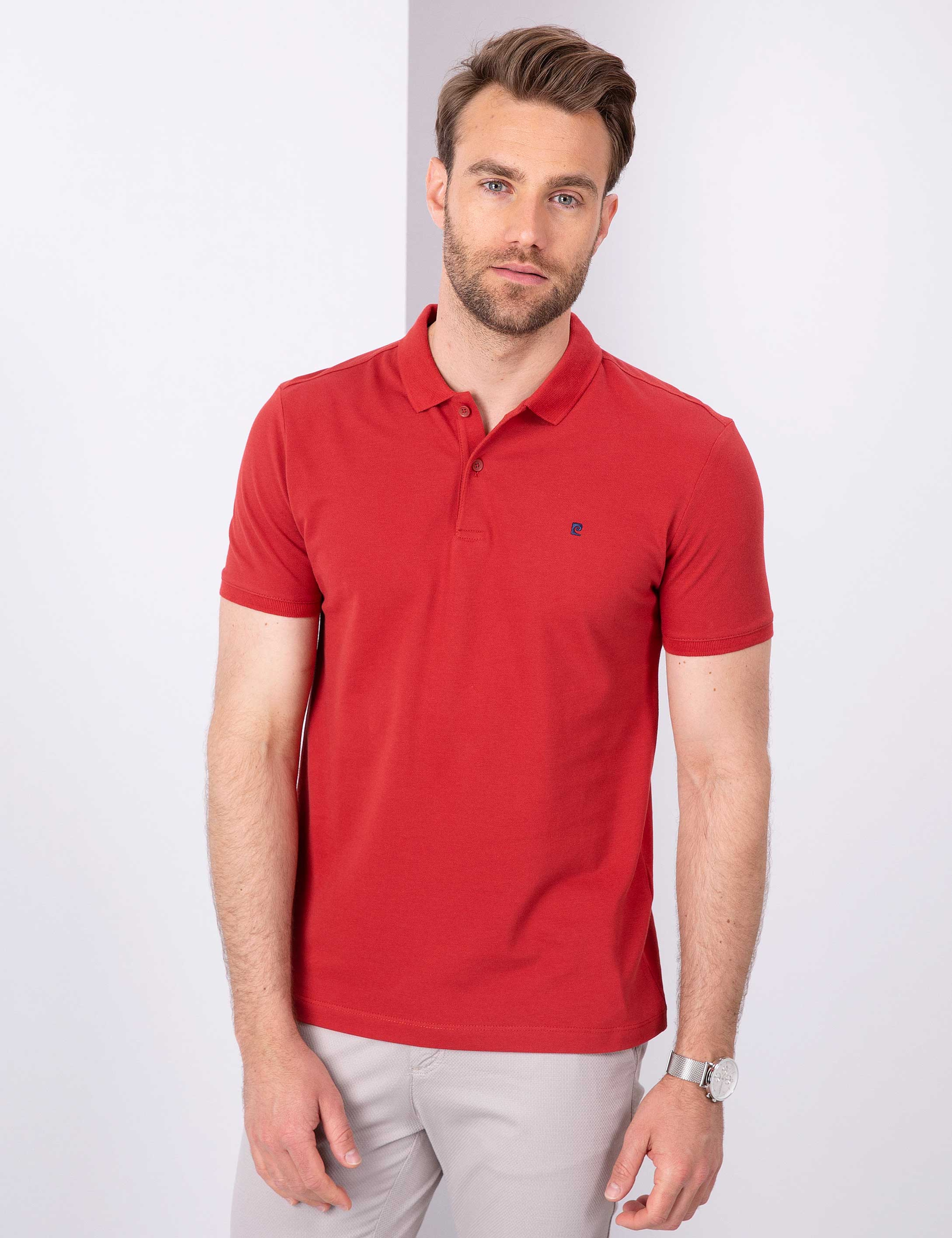 Kiremit Slim Fit Basic Polo Yaka T-Shirt - Image 2