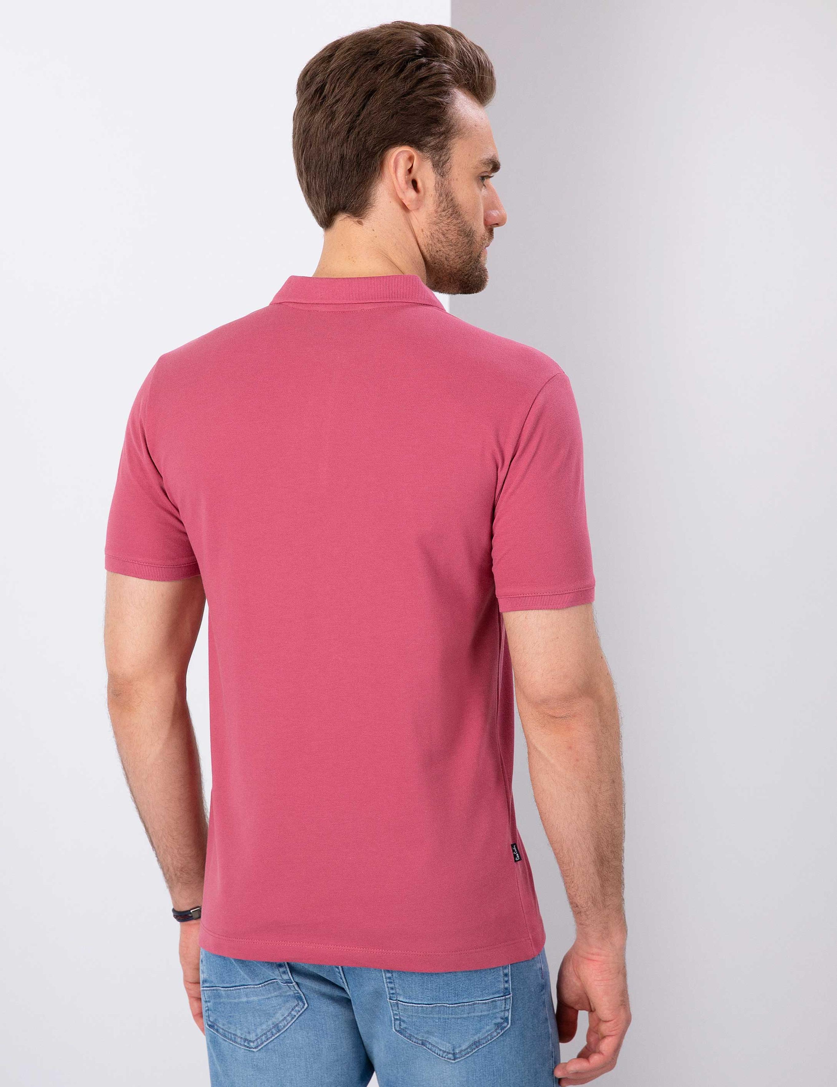 Gül Kurusu Slim Fit Polo Yaka T-Shirt
