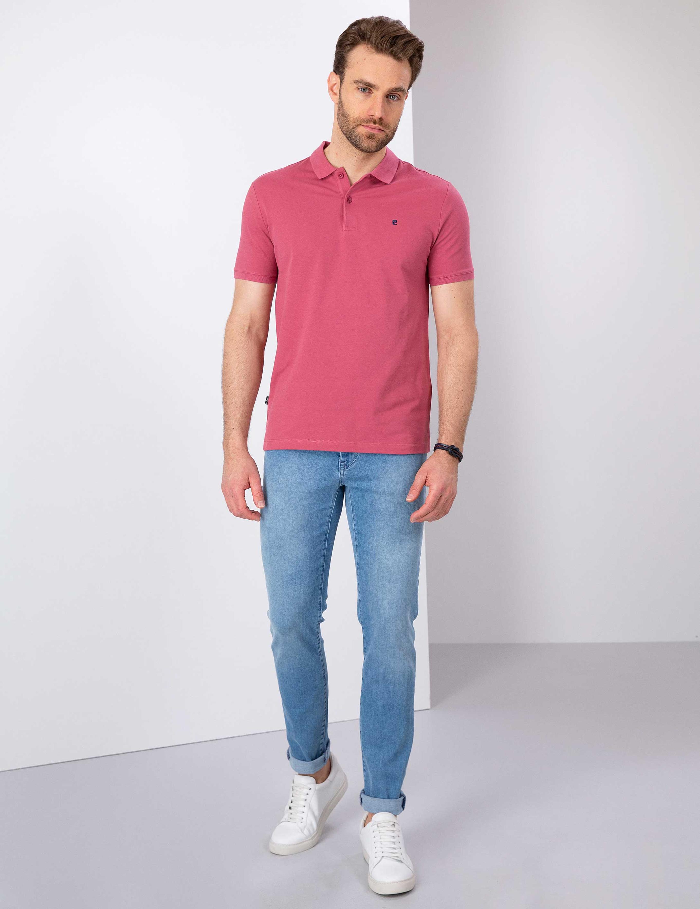 Gül Kurusu Slim Fit Polo Yaka T-Shirt