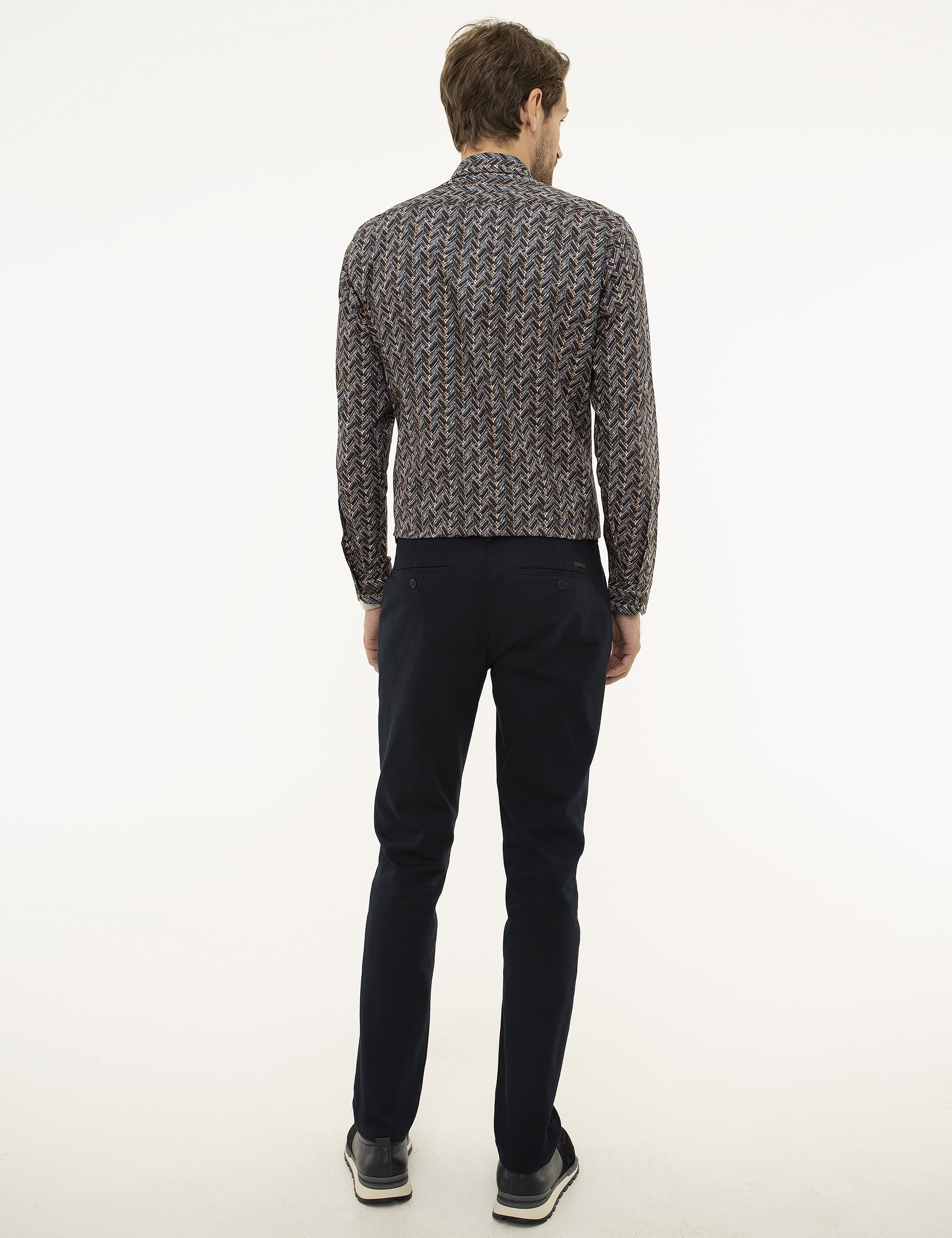 Lacivert Slim Fit Chino Pantolon