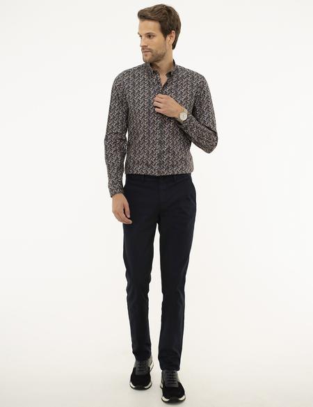 Lacivert Slim Fit Chino Pantolon - 50210270102