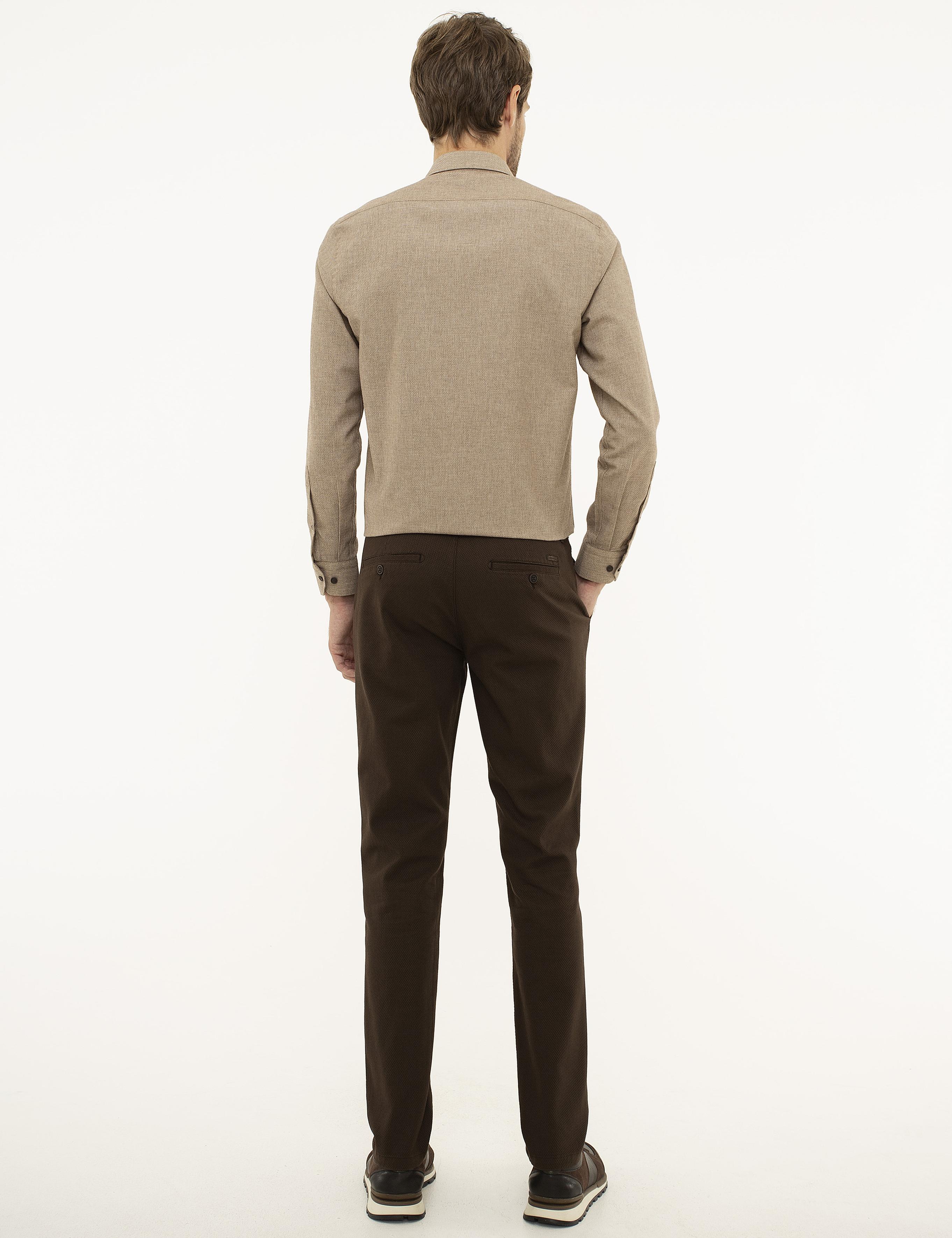 Kahverengi Slim Fit Chino Pantolon