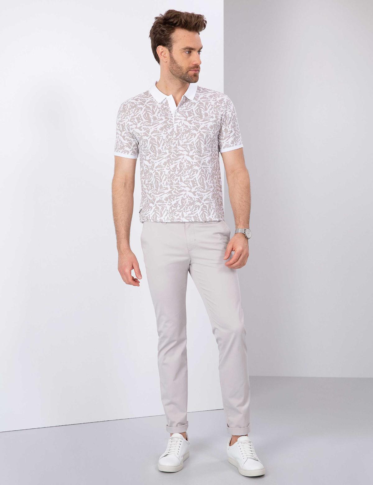 Bej Slim Fit Polo Yaka T-Shirt - 50210291008