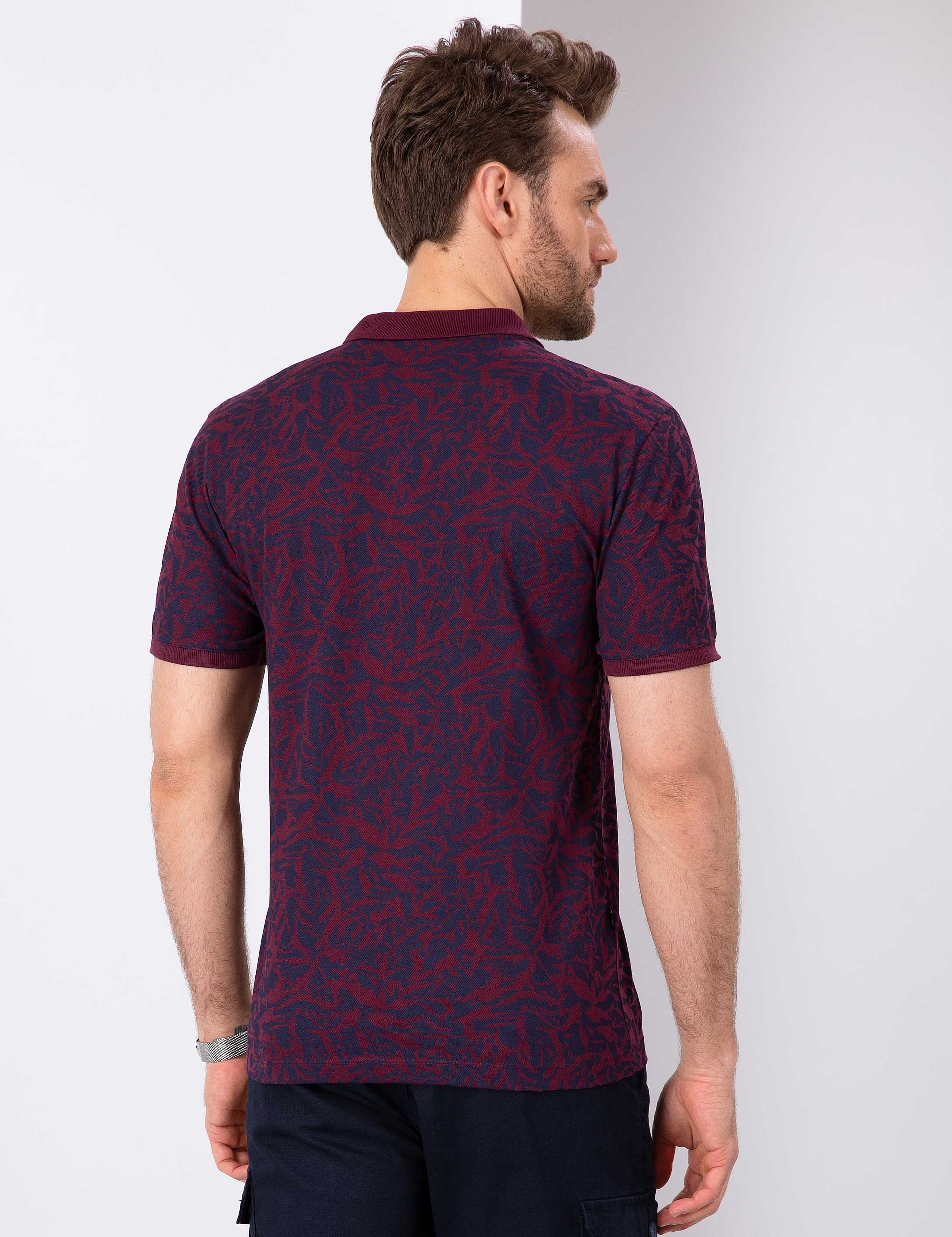 Bordo Slim Fit Polo Yaka T-Shirt - Image 3