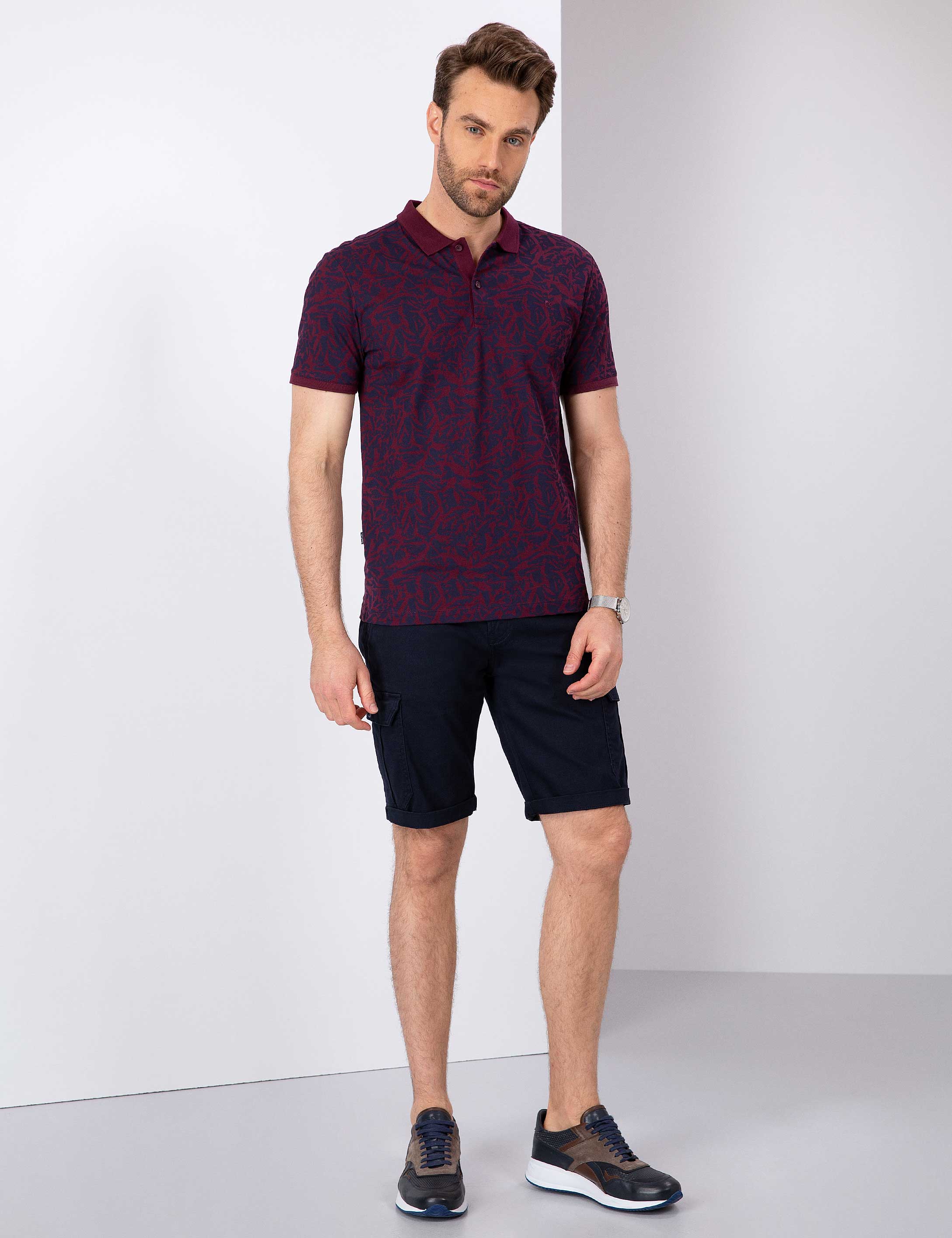 Bordo Slim Fit Polo Yaka T-Shirt
