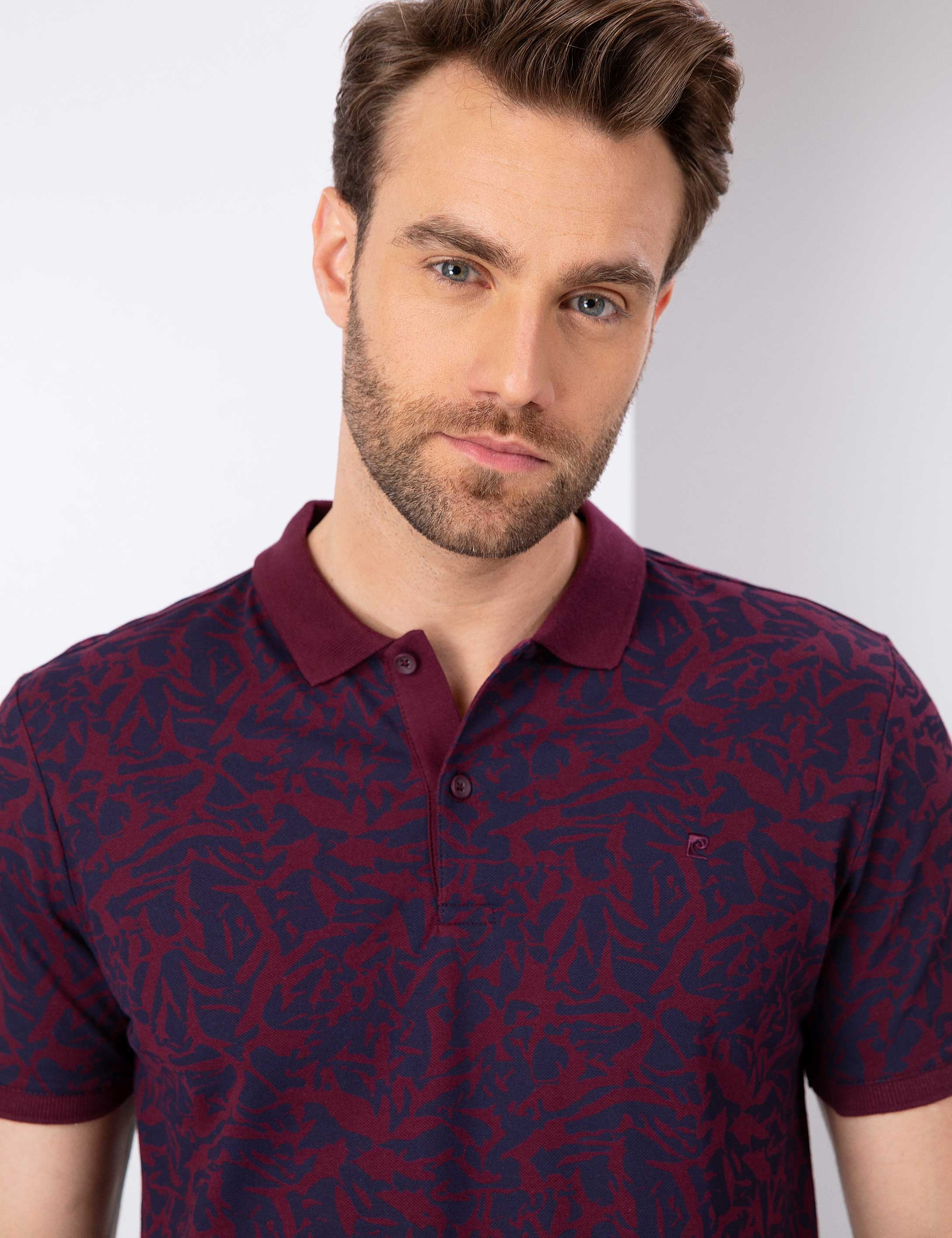 Bordo Slim Fit Polo Yaka T-Shirt - Image 1