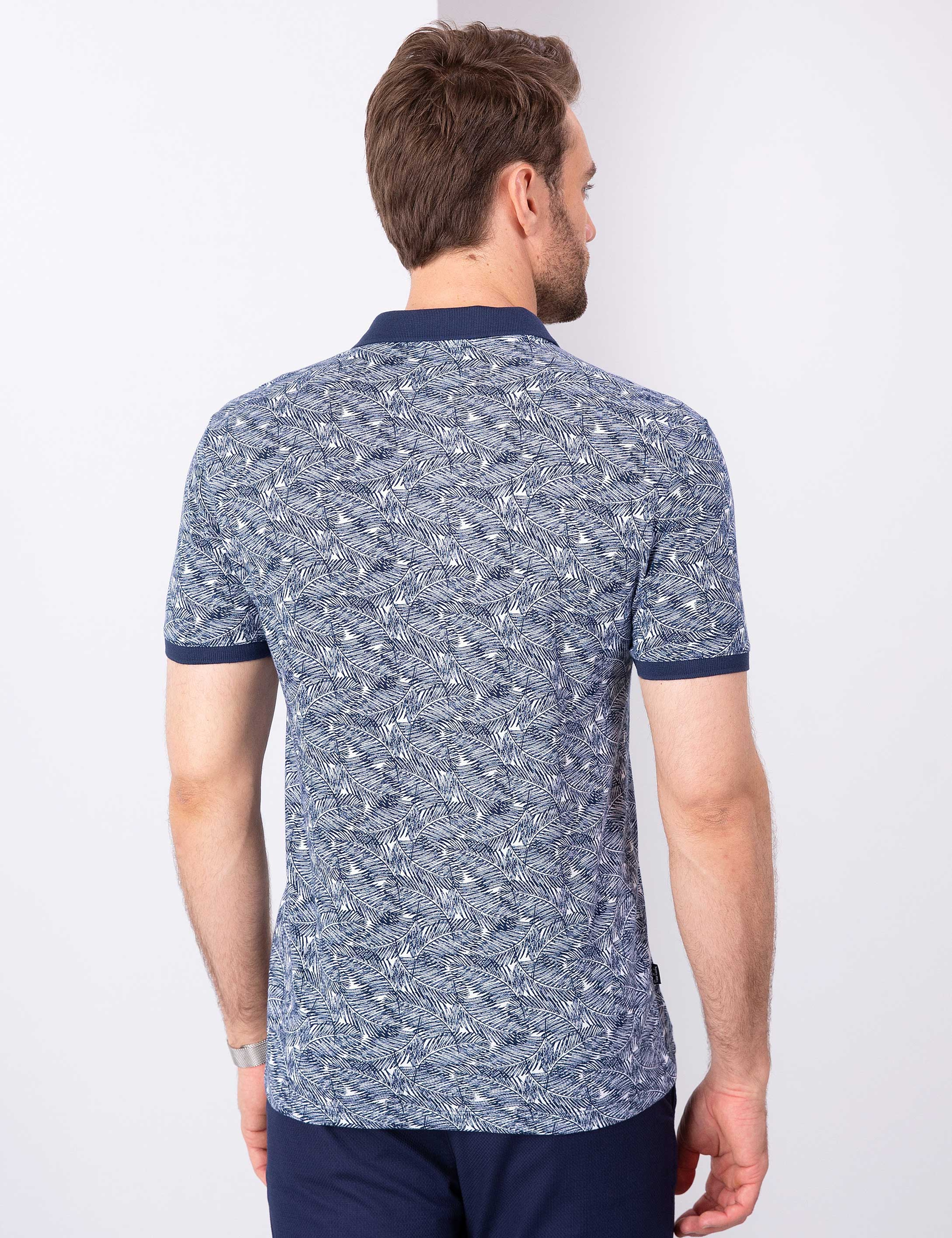 Lacivert Slim Fit Polo Yaka T-Shirt - Image 3