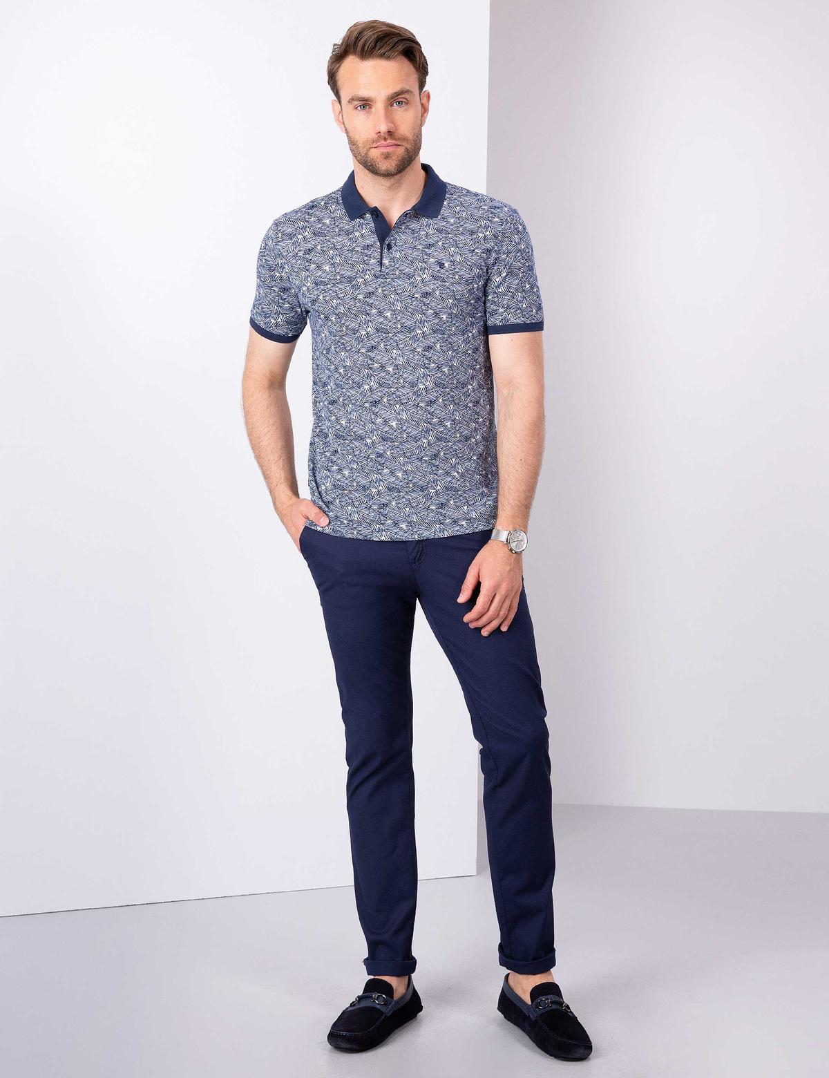 Lacivert Slim Fit Polo Yaka T-Shirt - 50210298007