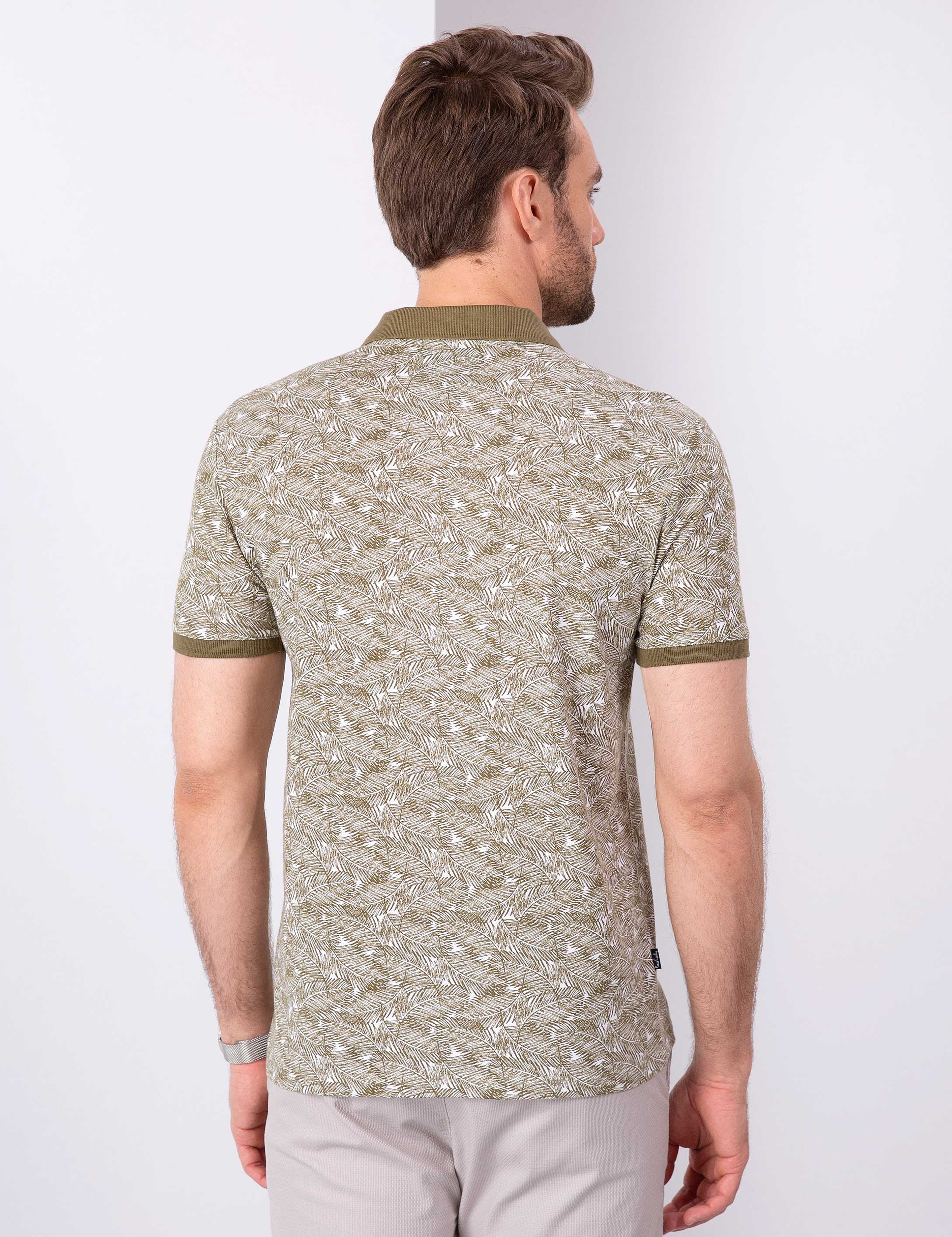 Haki Slim Fit Polo Yaka T-Shirt - Image 3