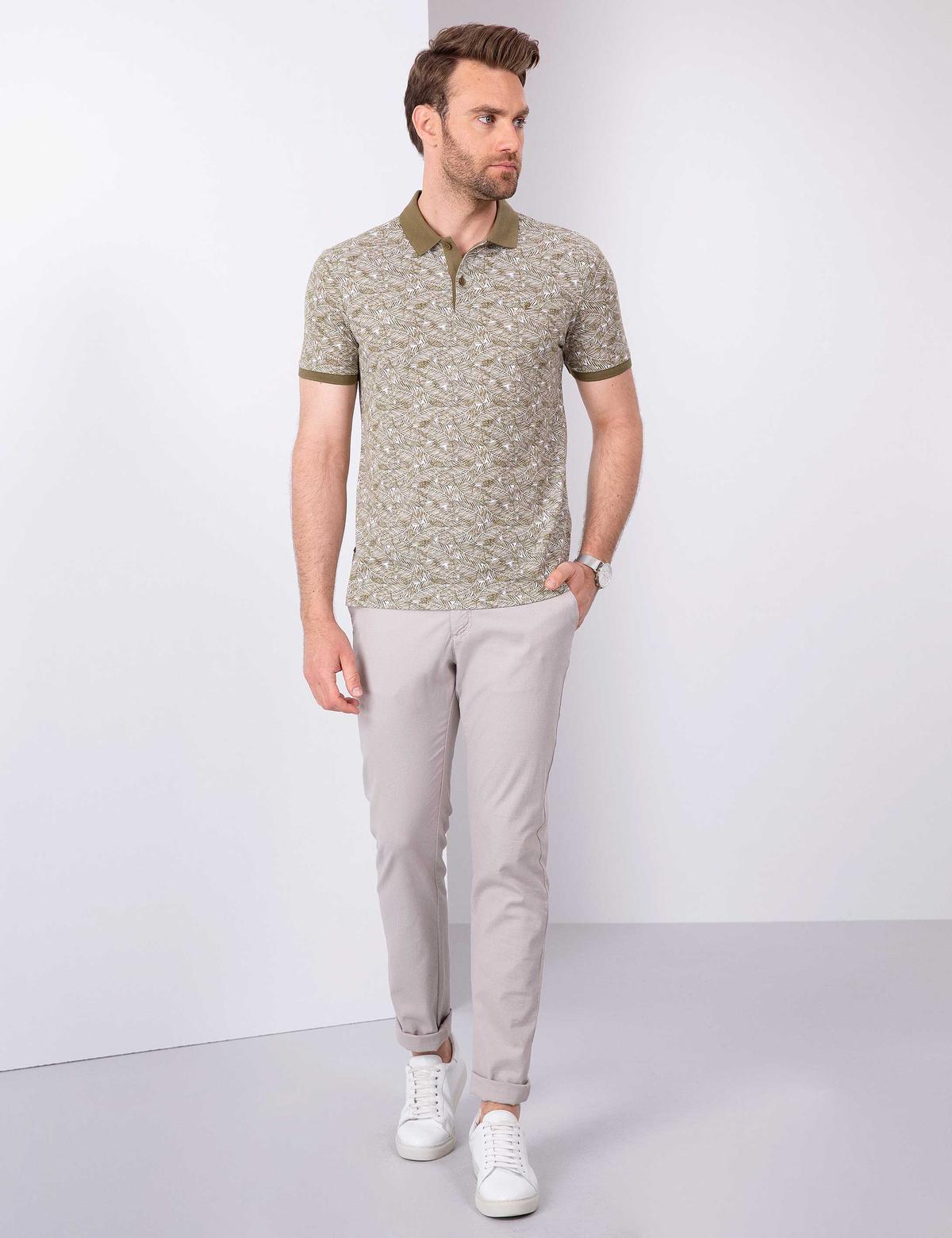 Haki Slim Fit Polo Yaka T-Shirt - 50210298013