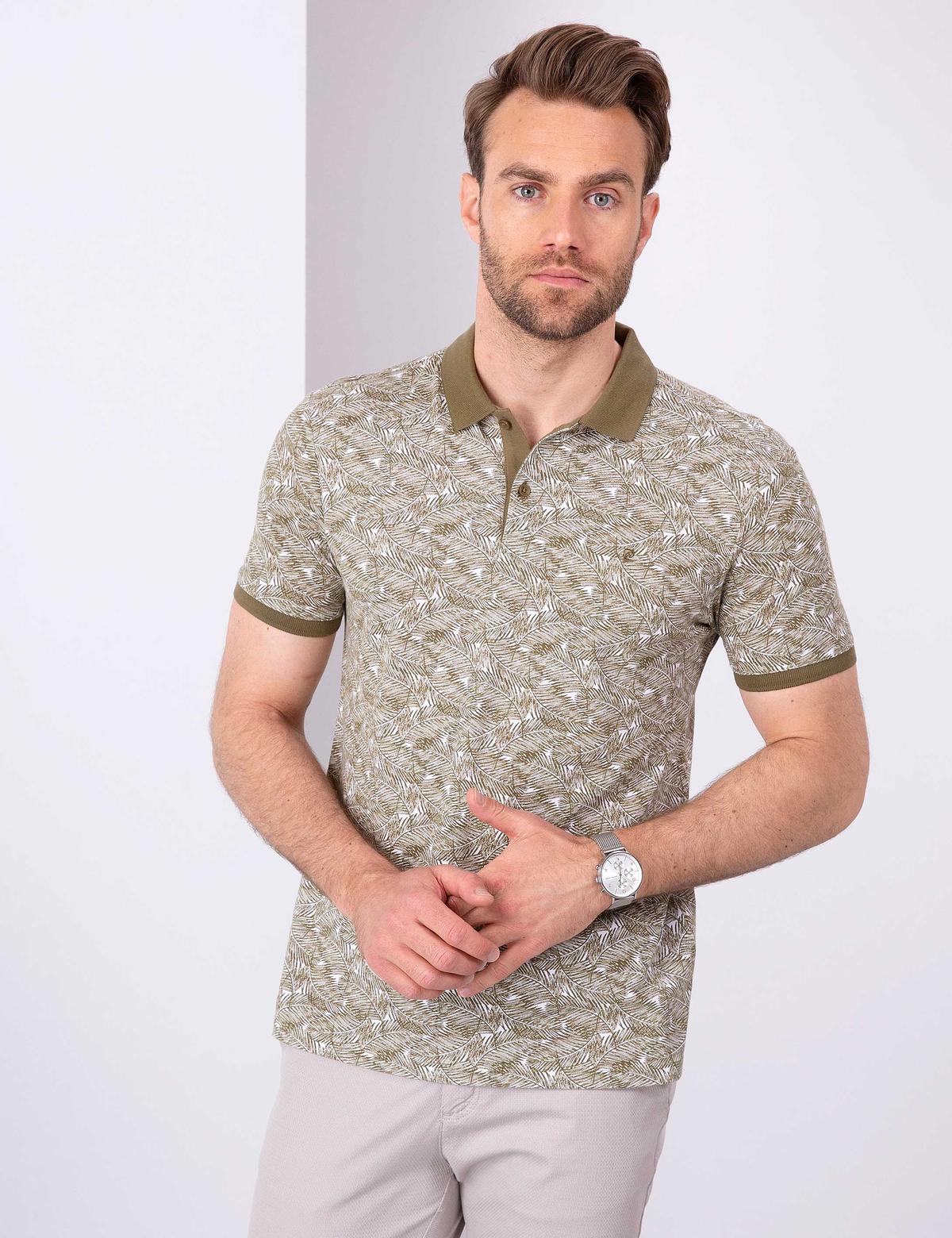 Haki Slim Fit Polo Yaka T-Shirt