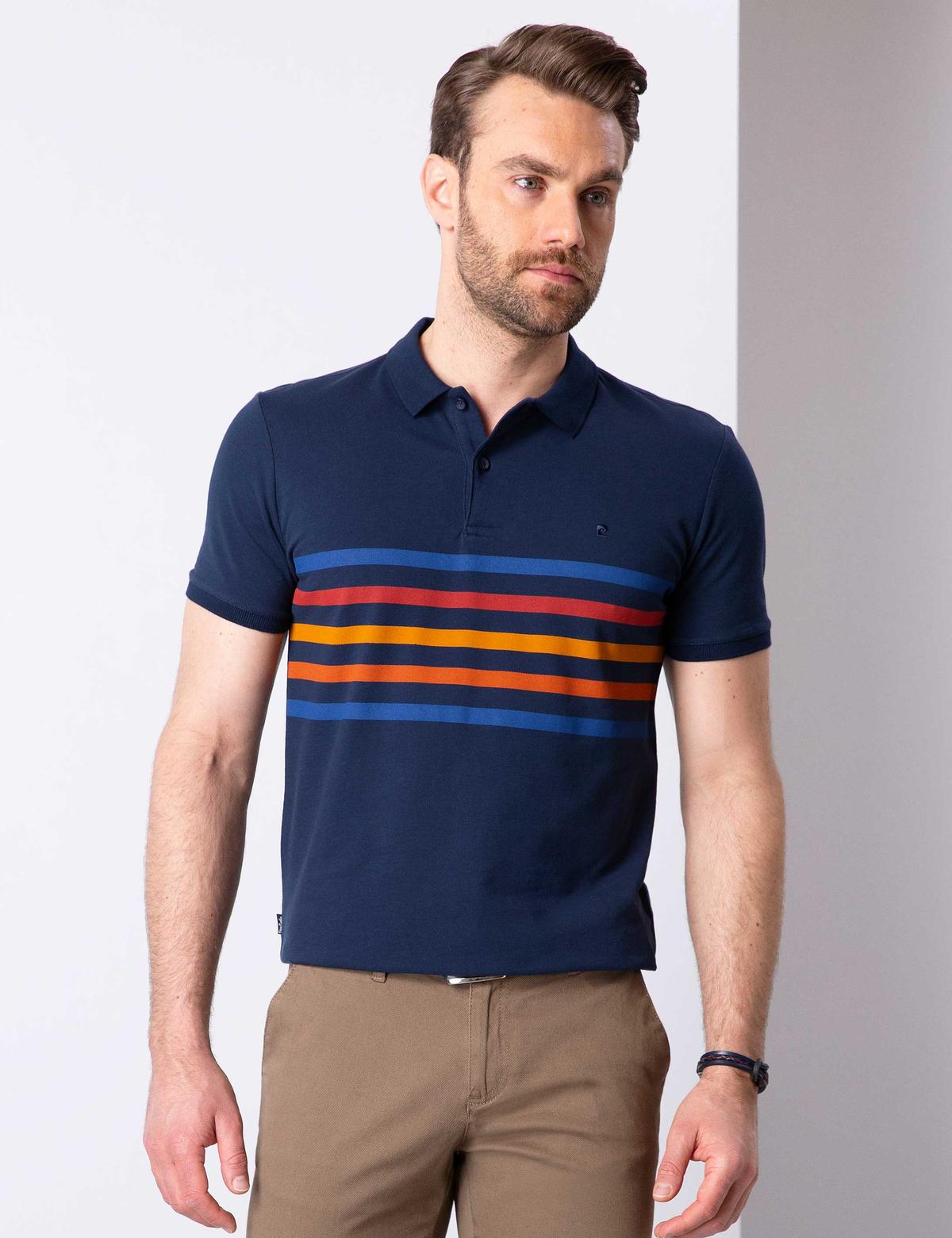 Lacivert Slim Fit Polo Yaka T-Shirt
