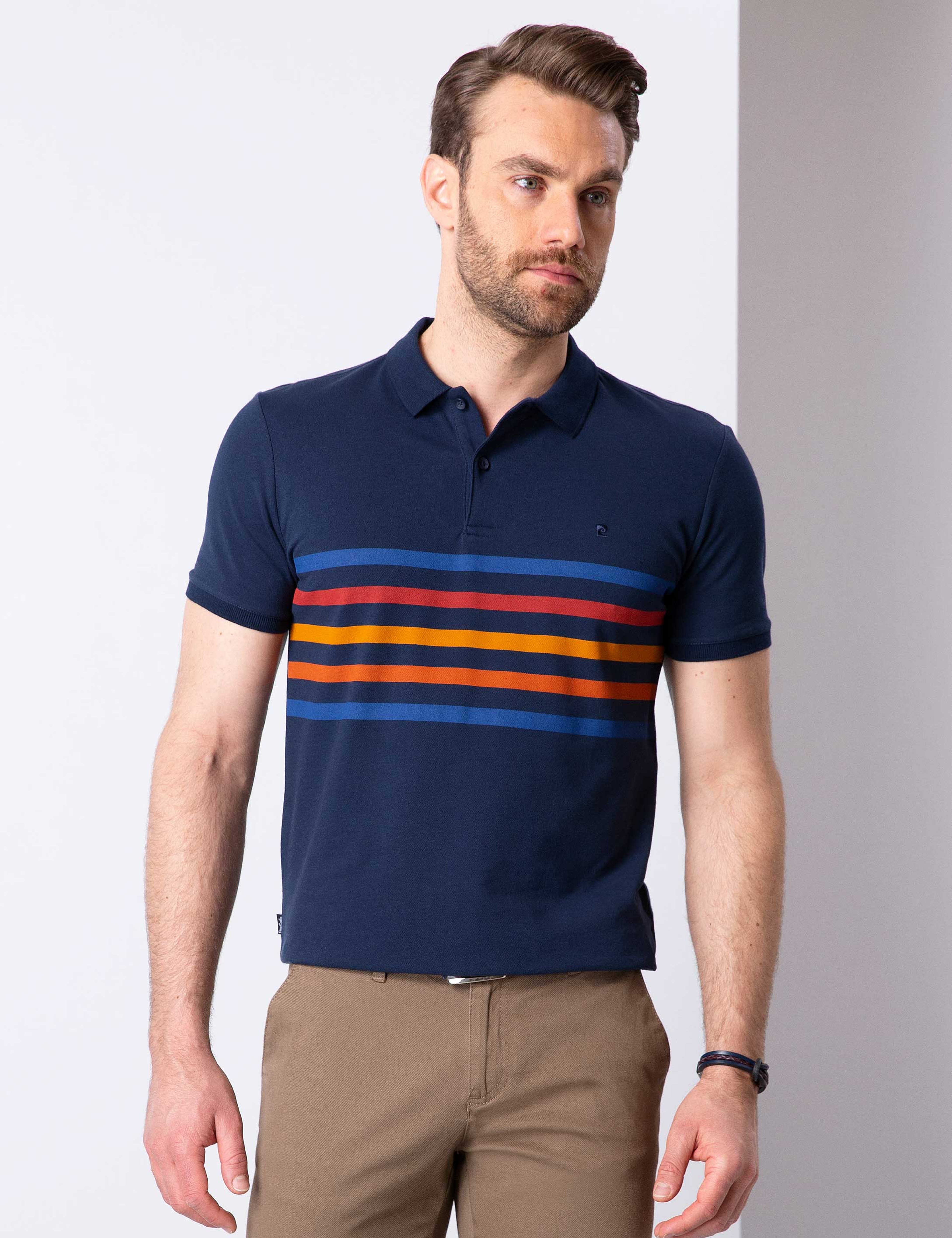 Lacivert Slim Fit Polo Yaka T-Shirt - Image 1