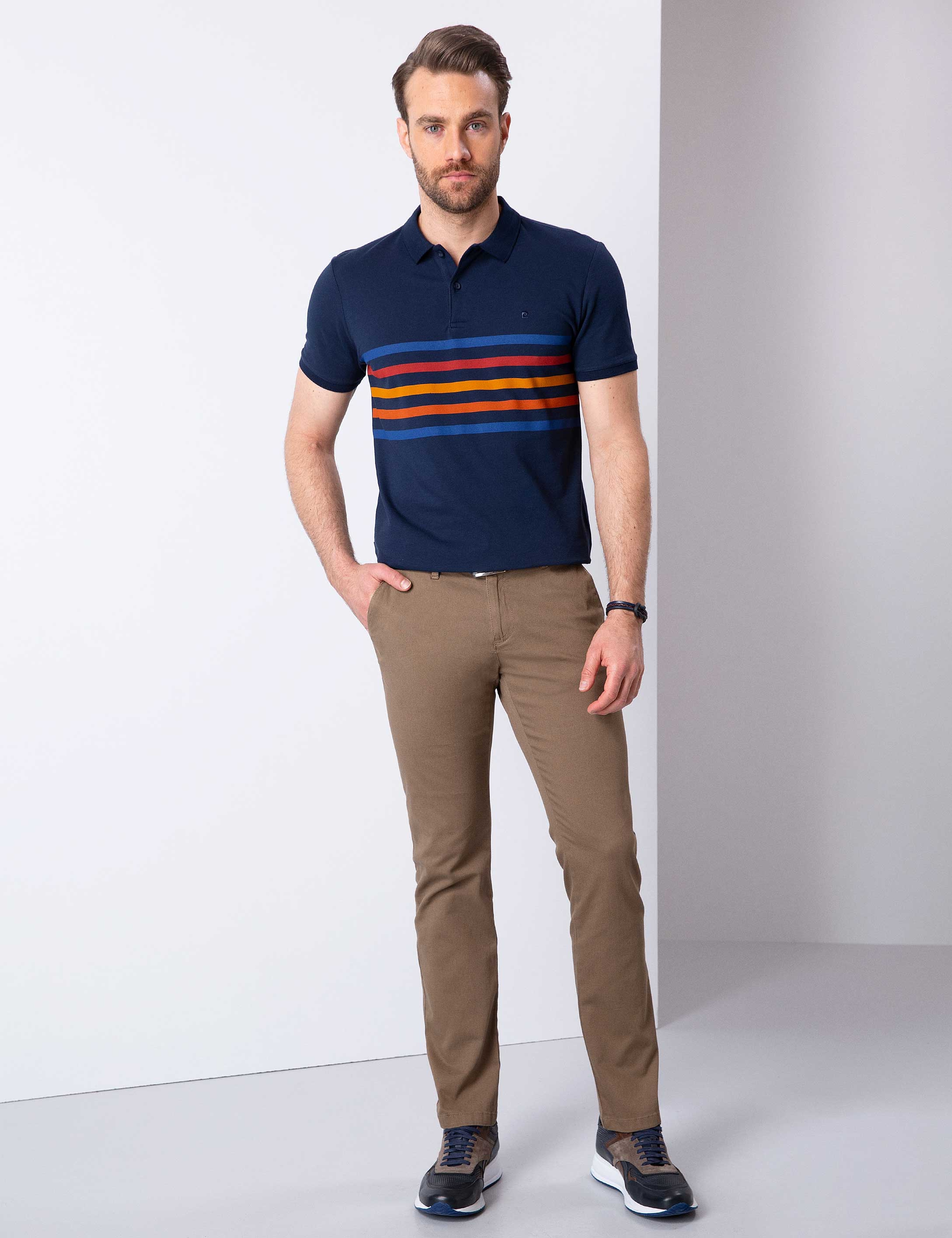 Lacivert Slim Fit Polo Yaka T-Shirt