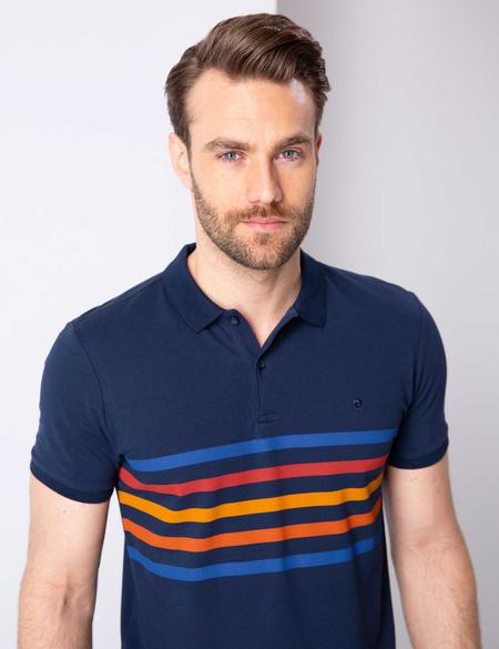 Lacivert Slim Fit Polo Yaka T-Shirt - 50210299007