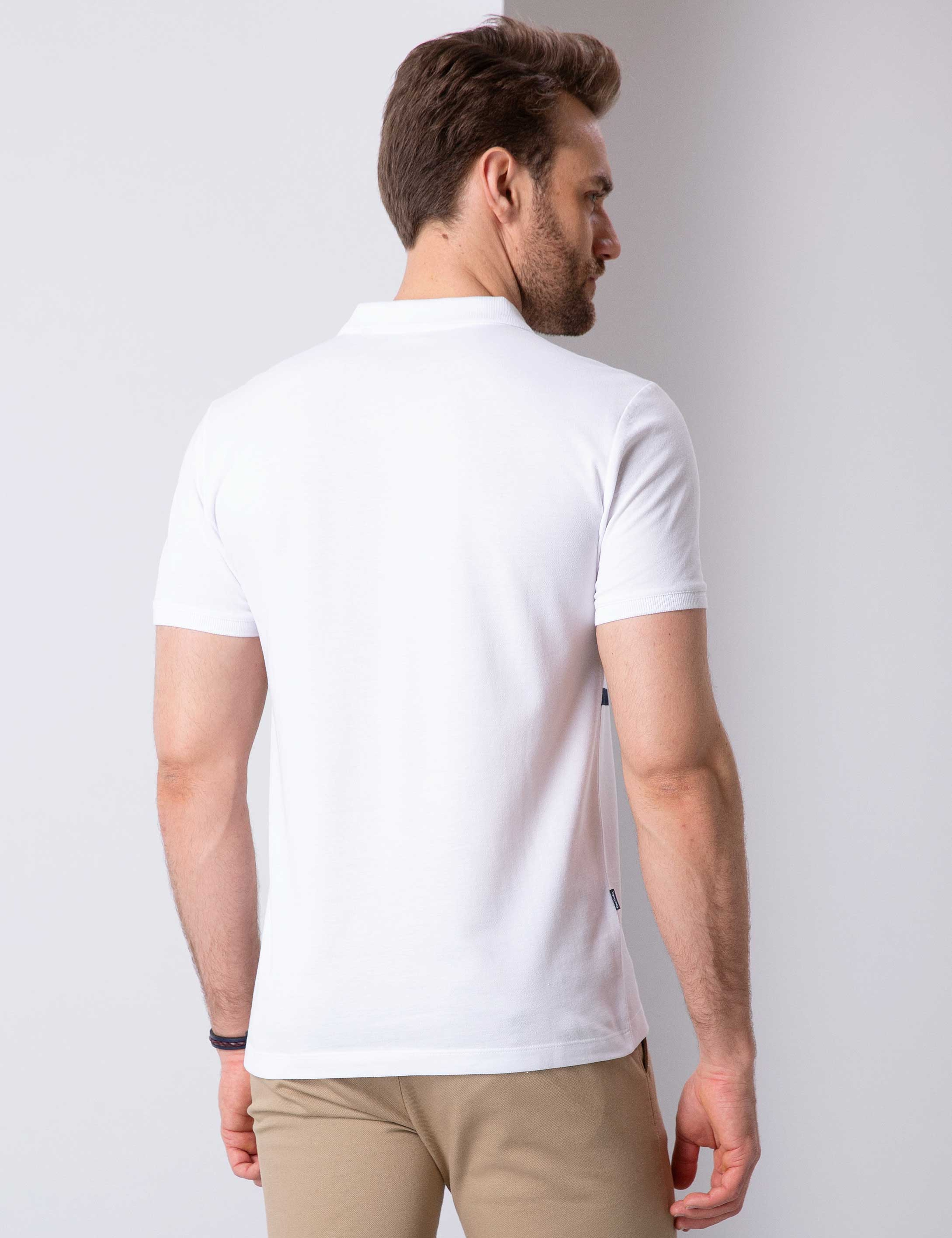 Beyaz Slim Fit T-Shirt - Image 4