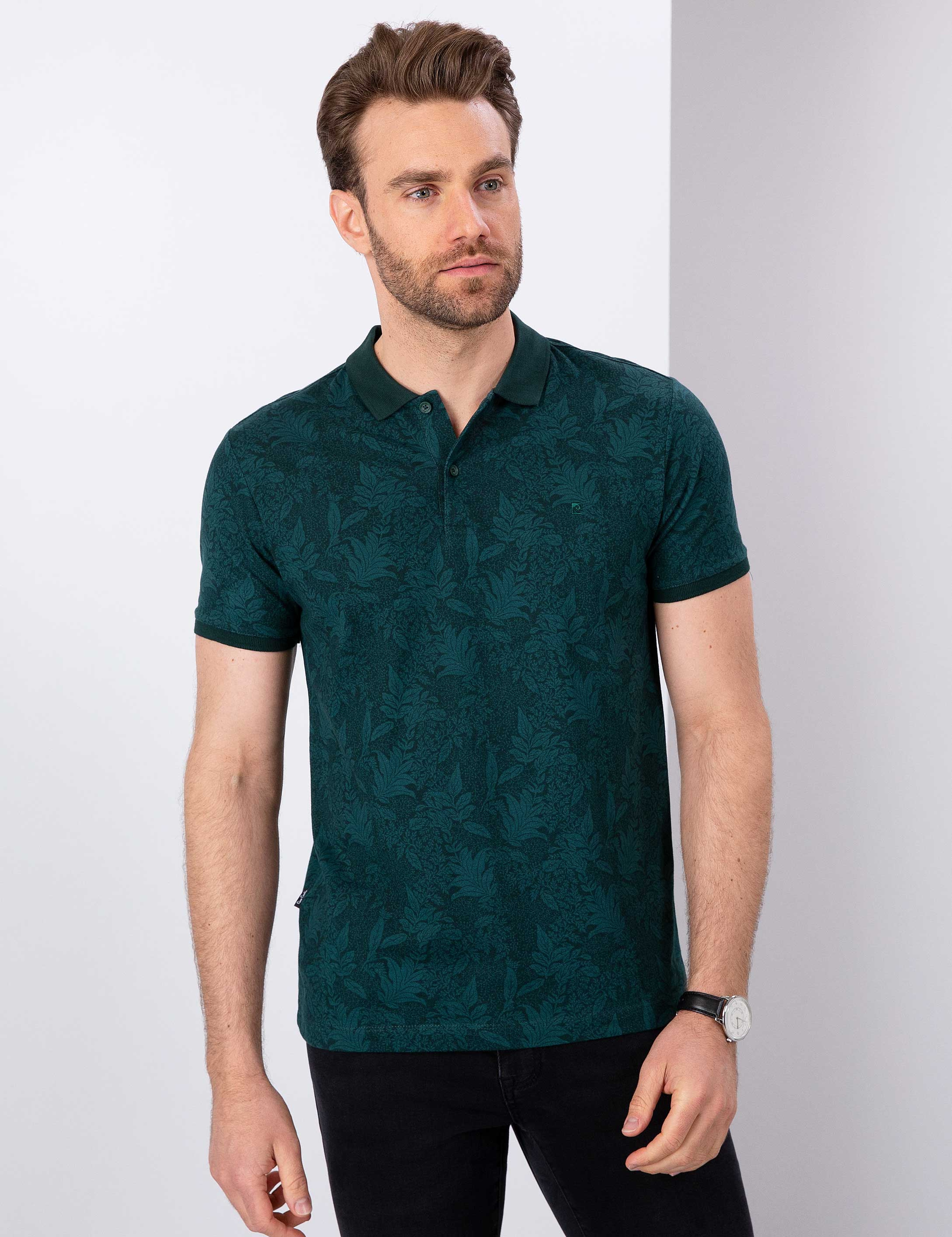 Koyu Yeşil Slim Fit T-Shirt - Image 1