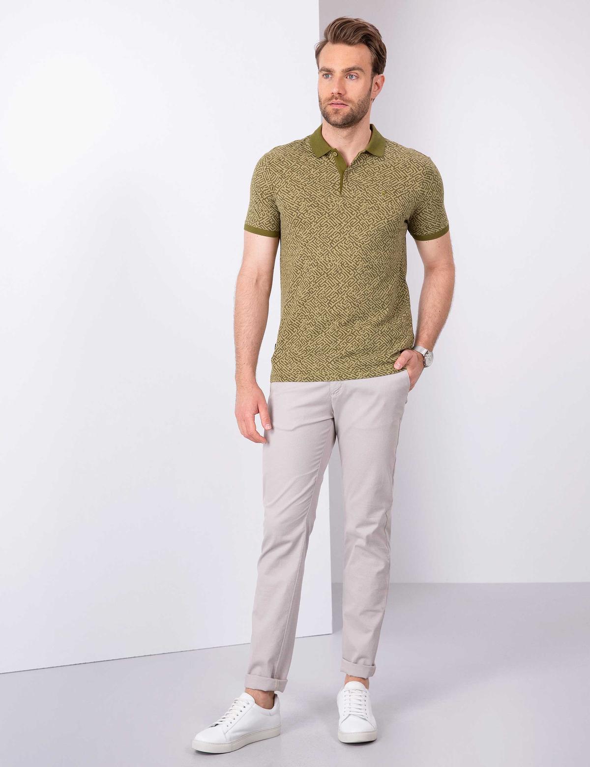 Haki Slim Fit Polo Yaka T-Shirt - 50210323003