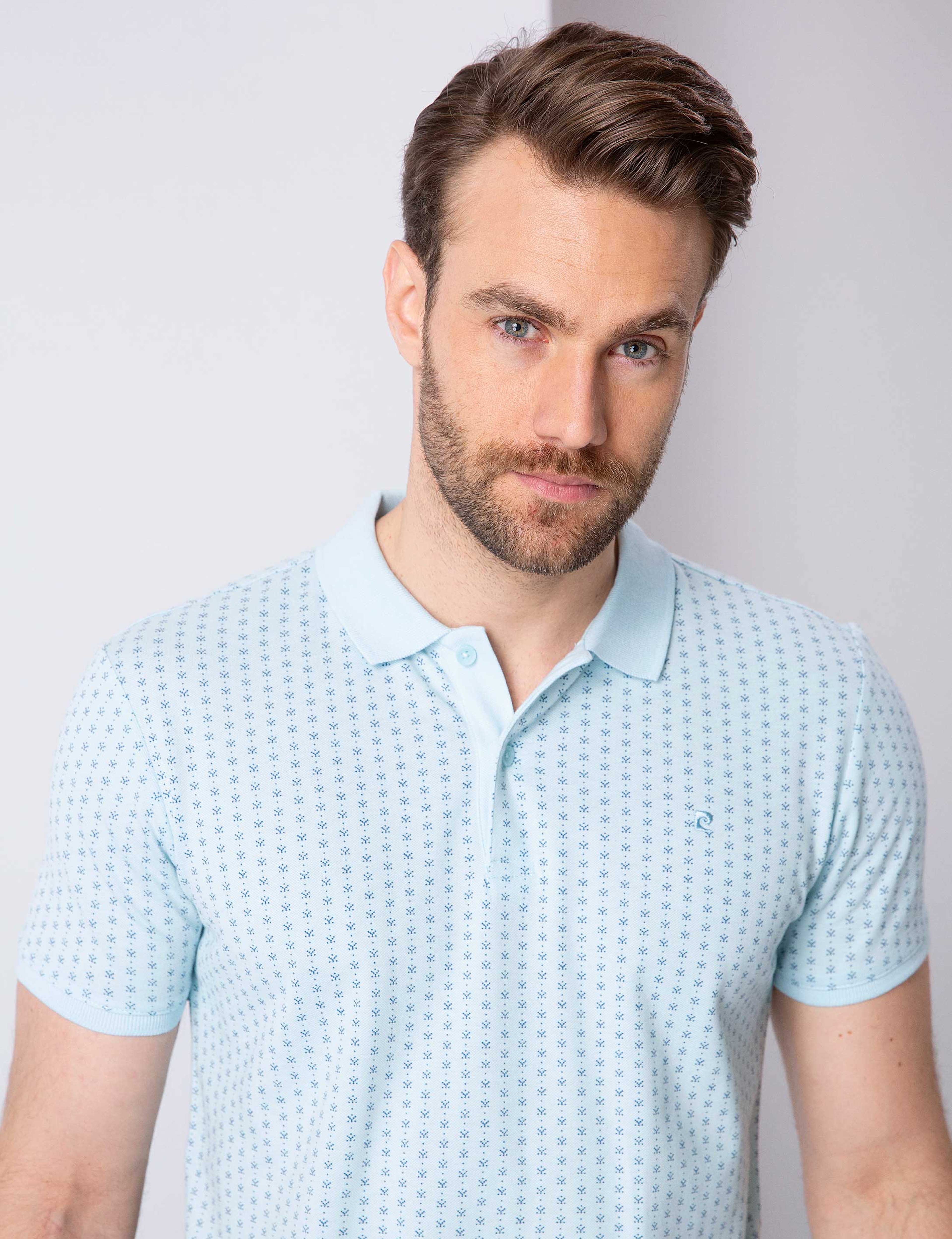 Açık Mavi Slim Fit Polo Yaka T-Shirt