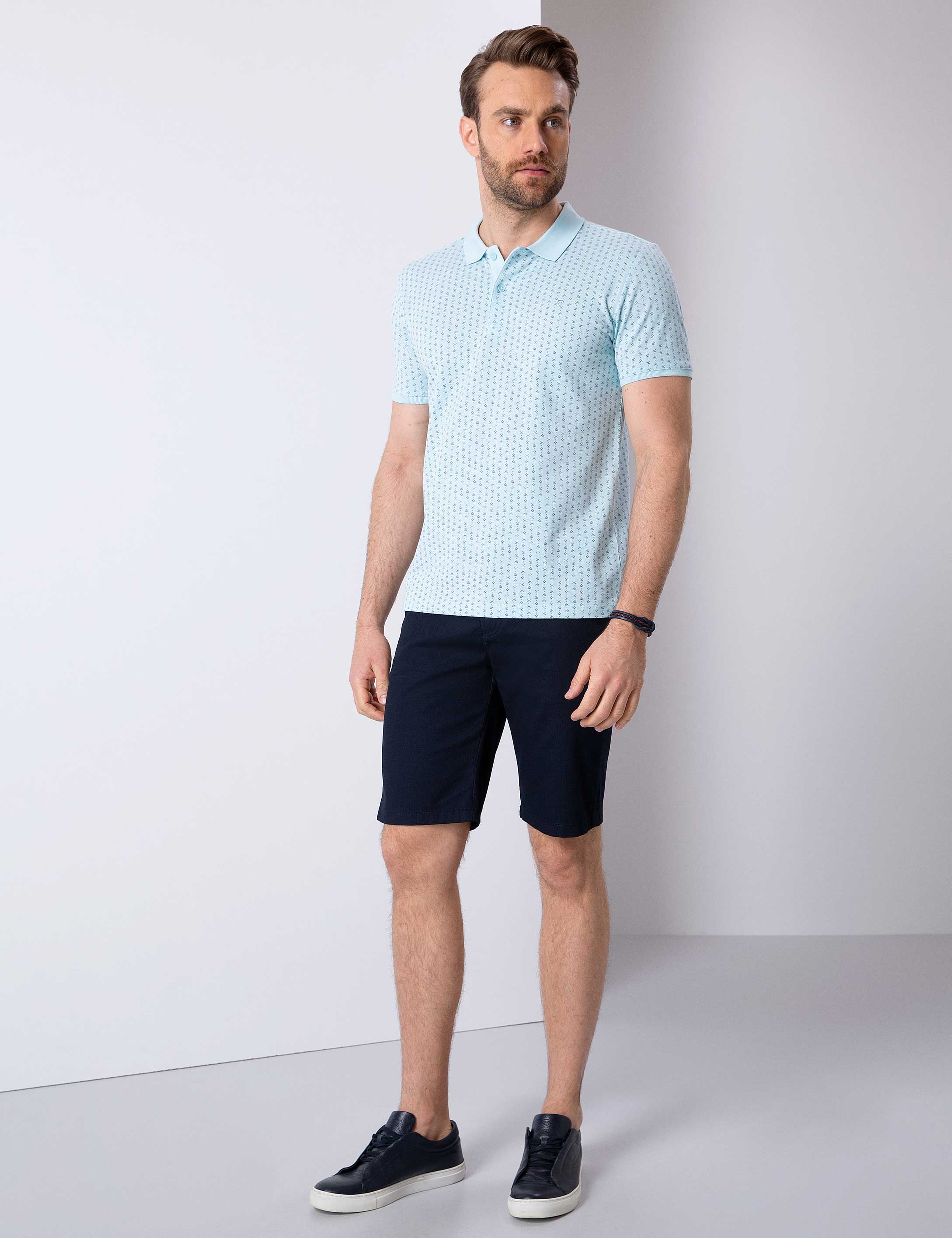Açık Mavi Slim Fit Polo Yaka T-Shirt