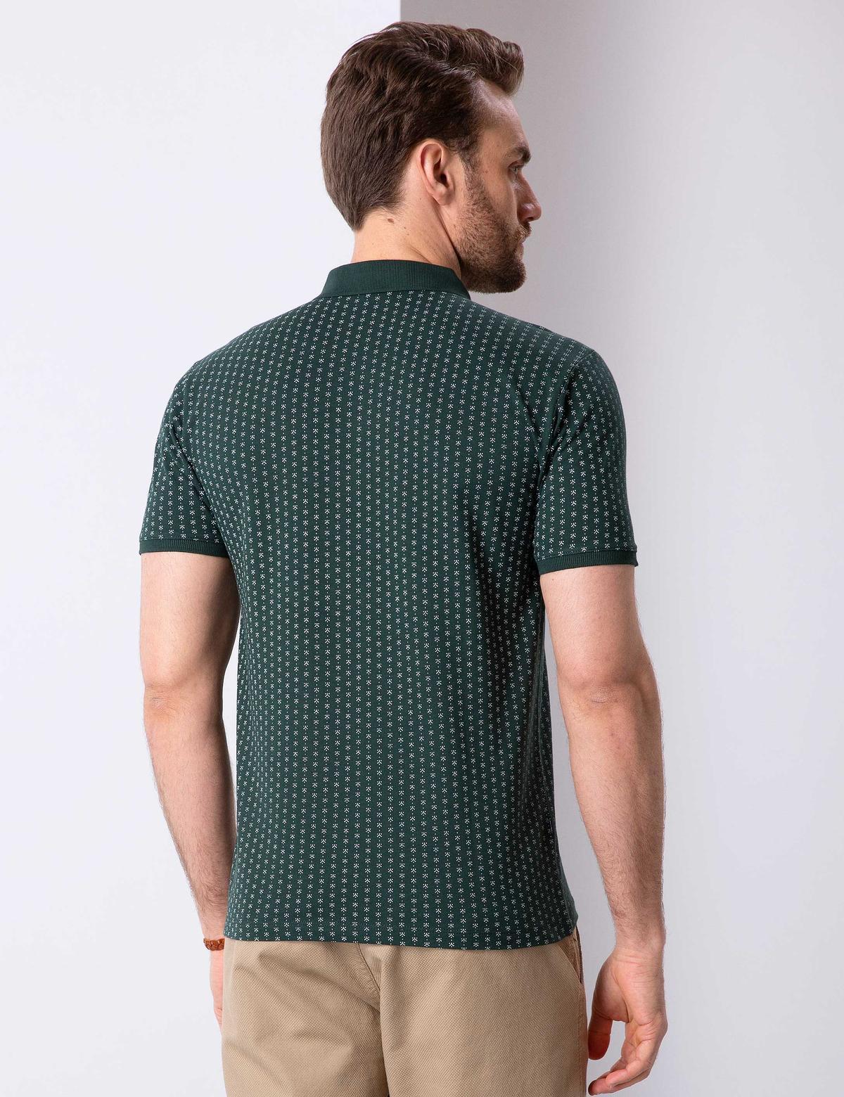 Koyu Yeşil Slim Fit Polo Yaka T-Shirt - 50210327029