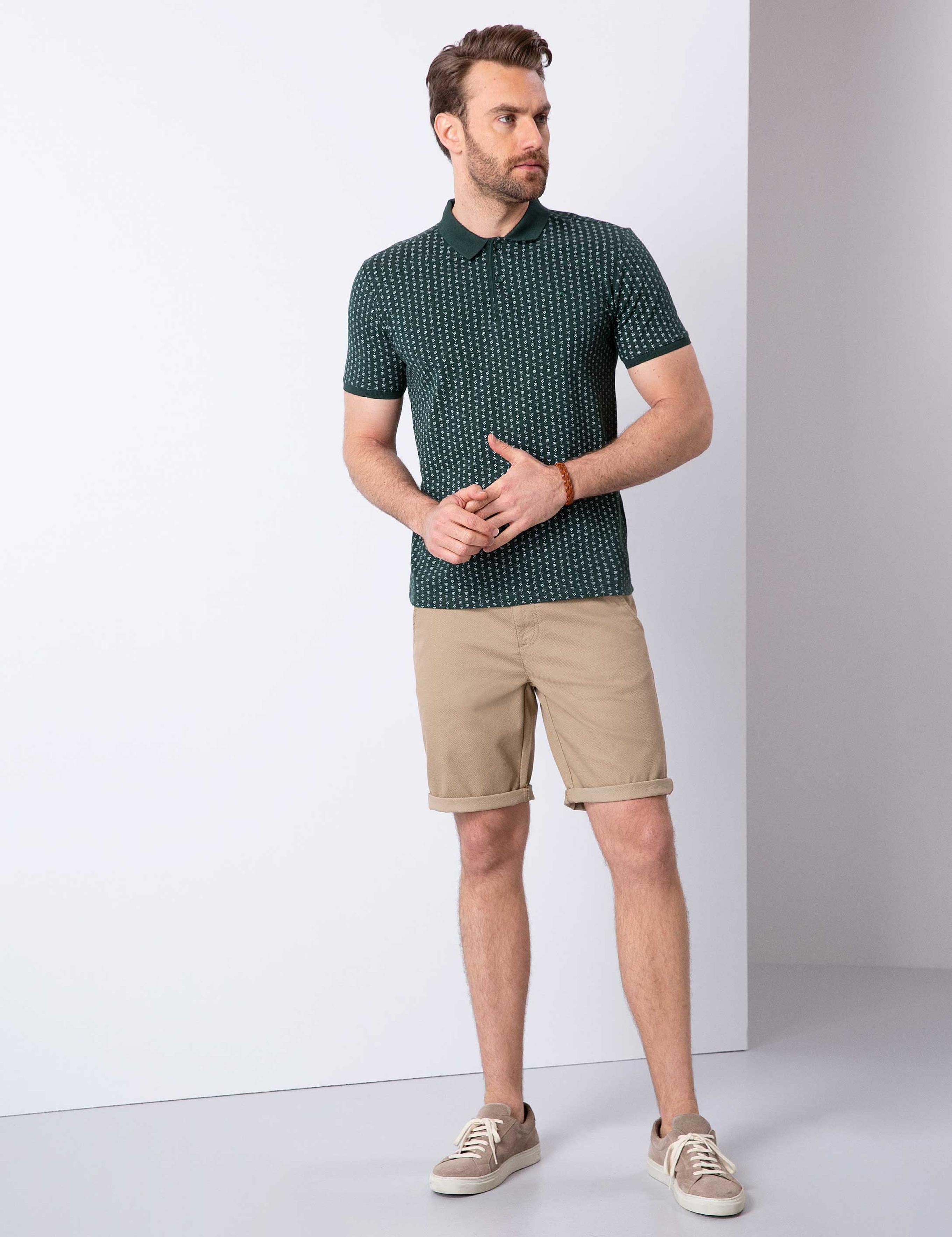 Koyu Yeşil Slim Fit Polo Yaka T-Shirt