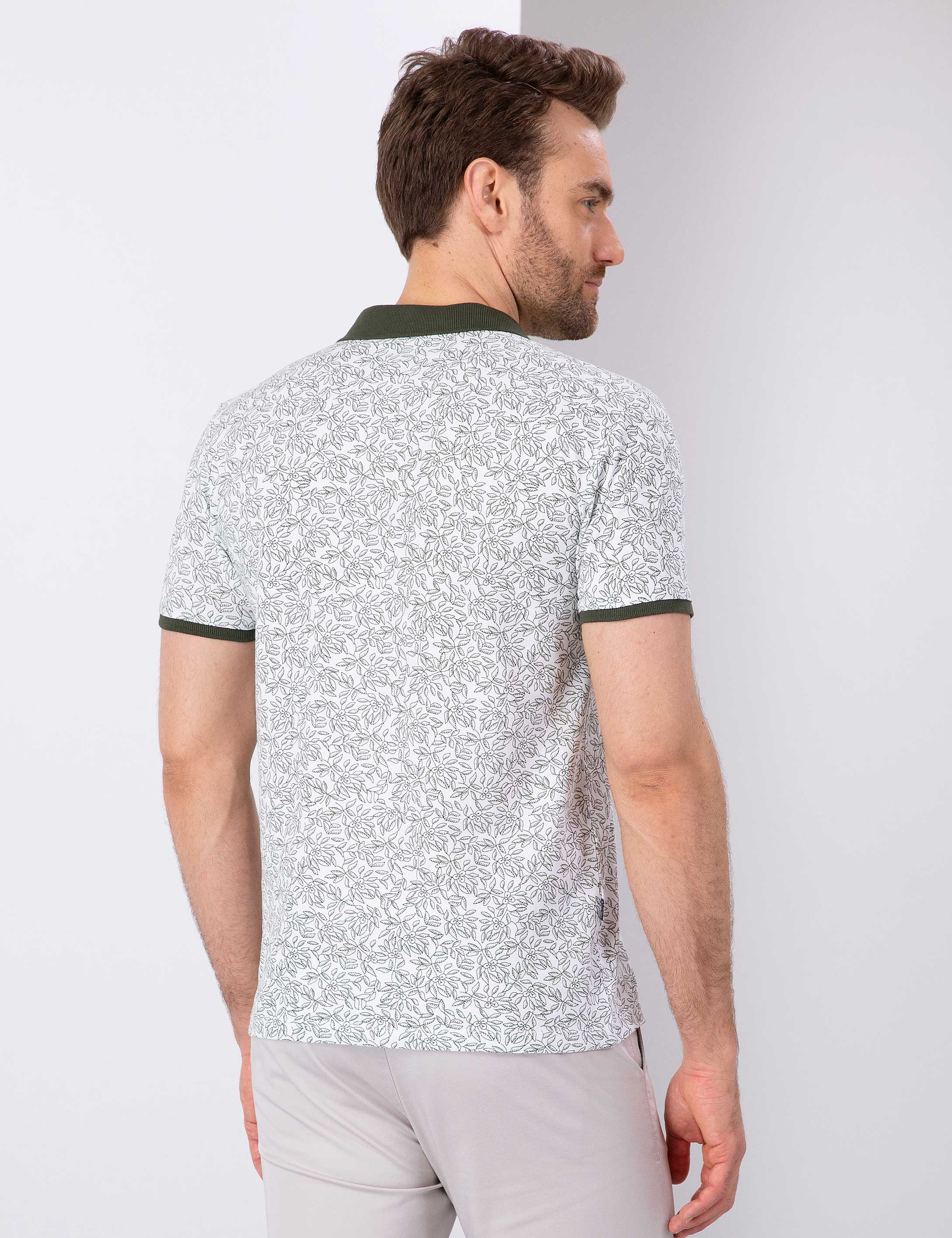 Yeşil Slim Fit Polo Yaka T-Shirt - Image 3