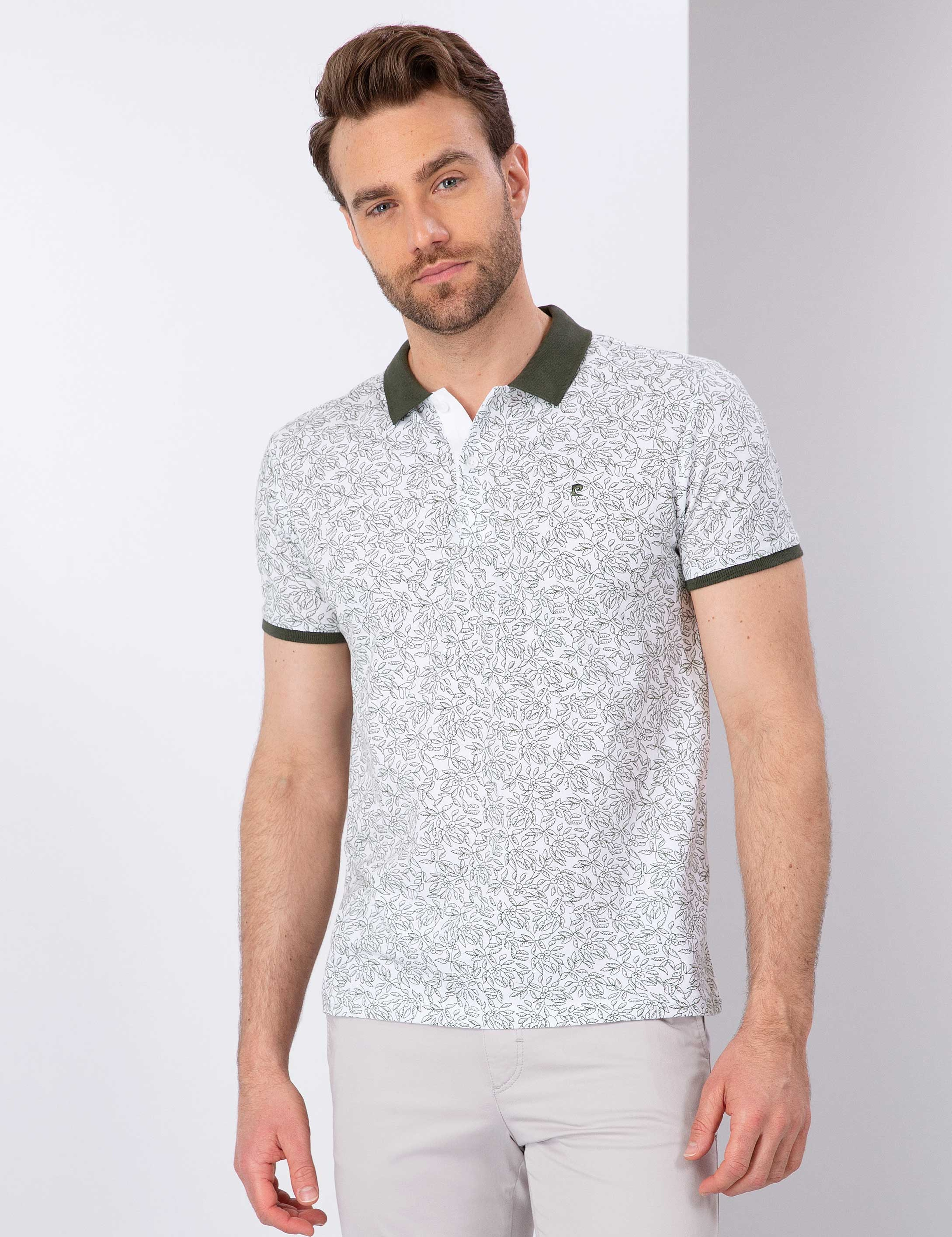 Yeşil Slim Fit Polo Yaka T-Shirt - Image 1