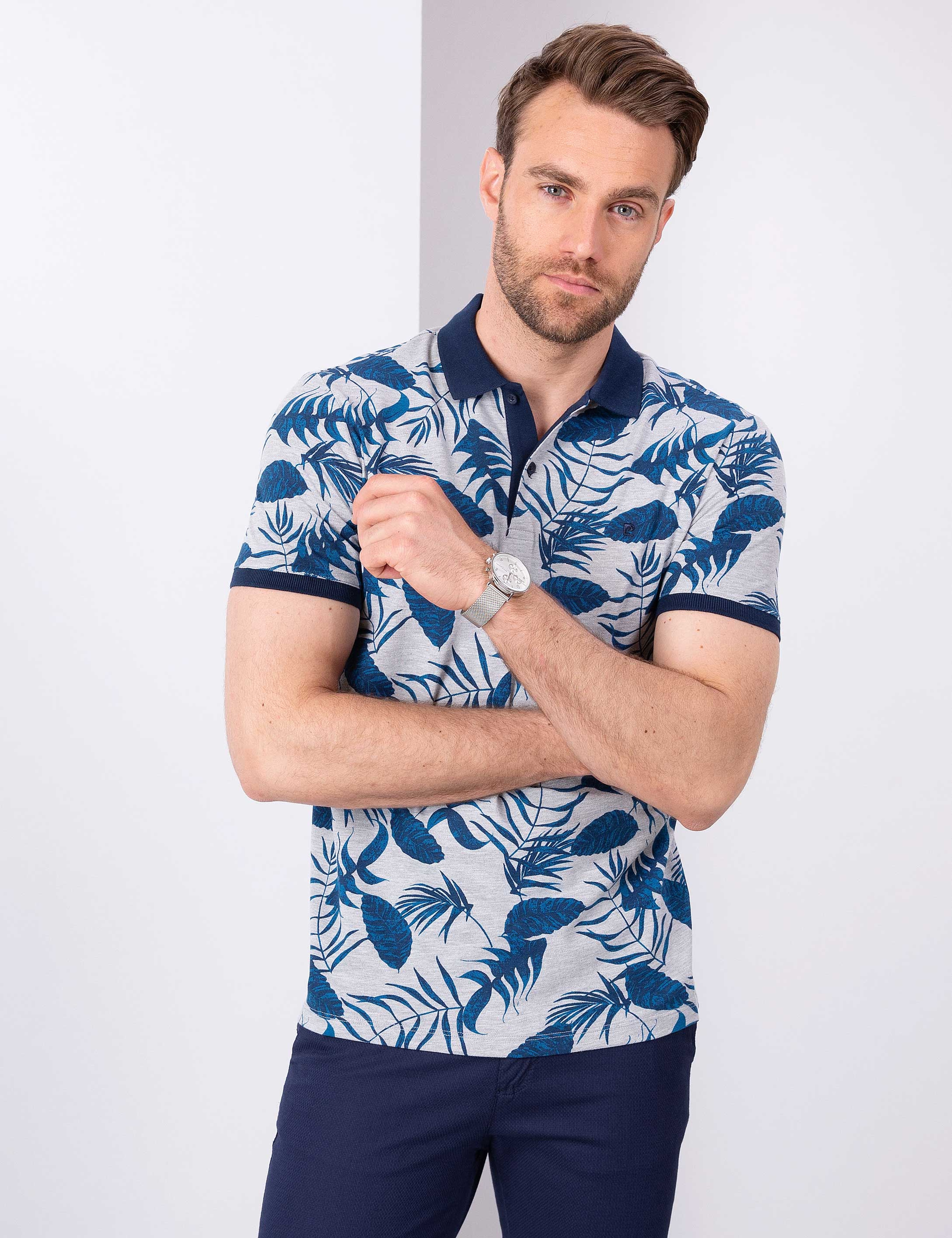 Lacivert Slim Fit Polo Yaka T-Shirt - Image 1