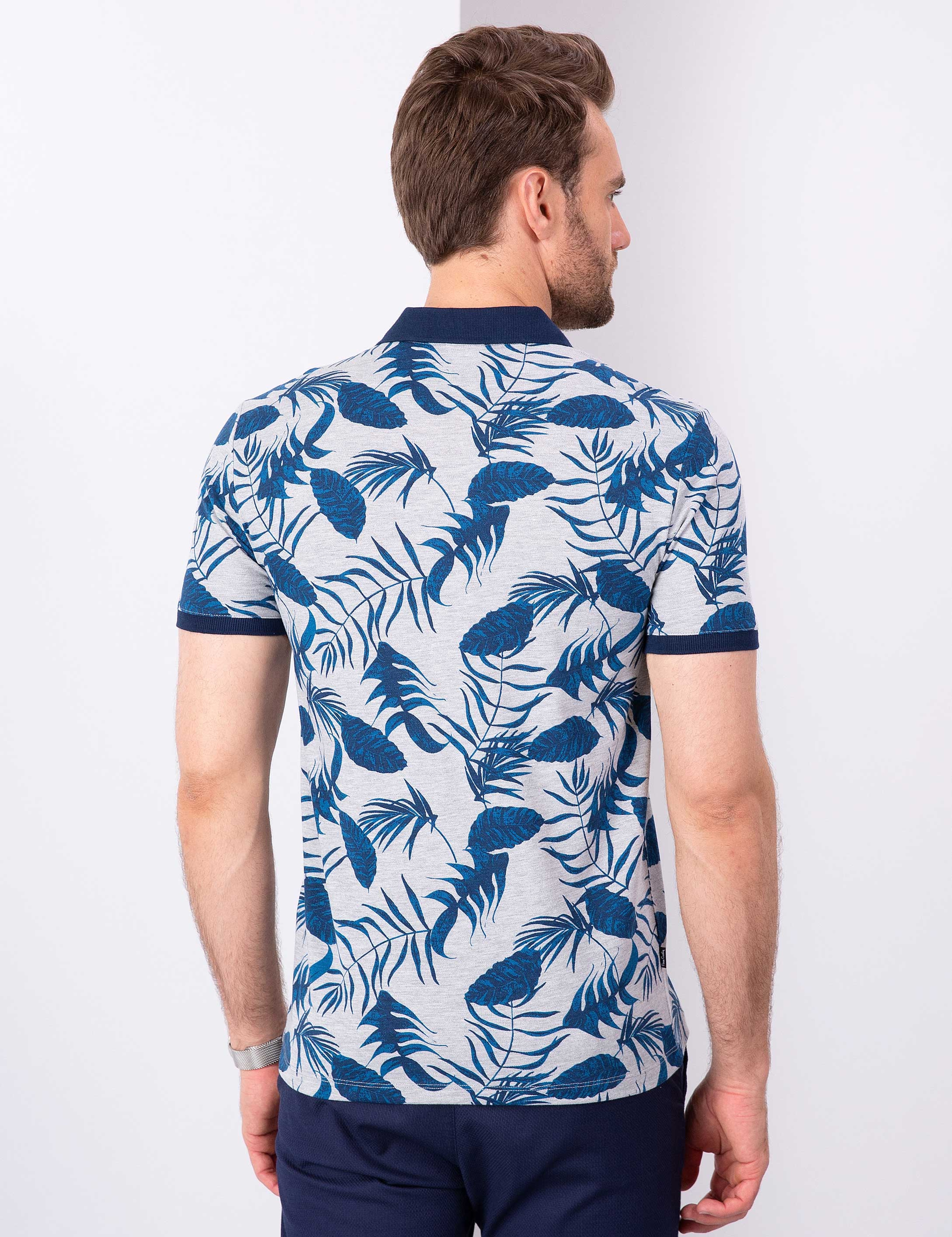Lacivert Slim Fit Polo Yaka T-Shirt - Image 3