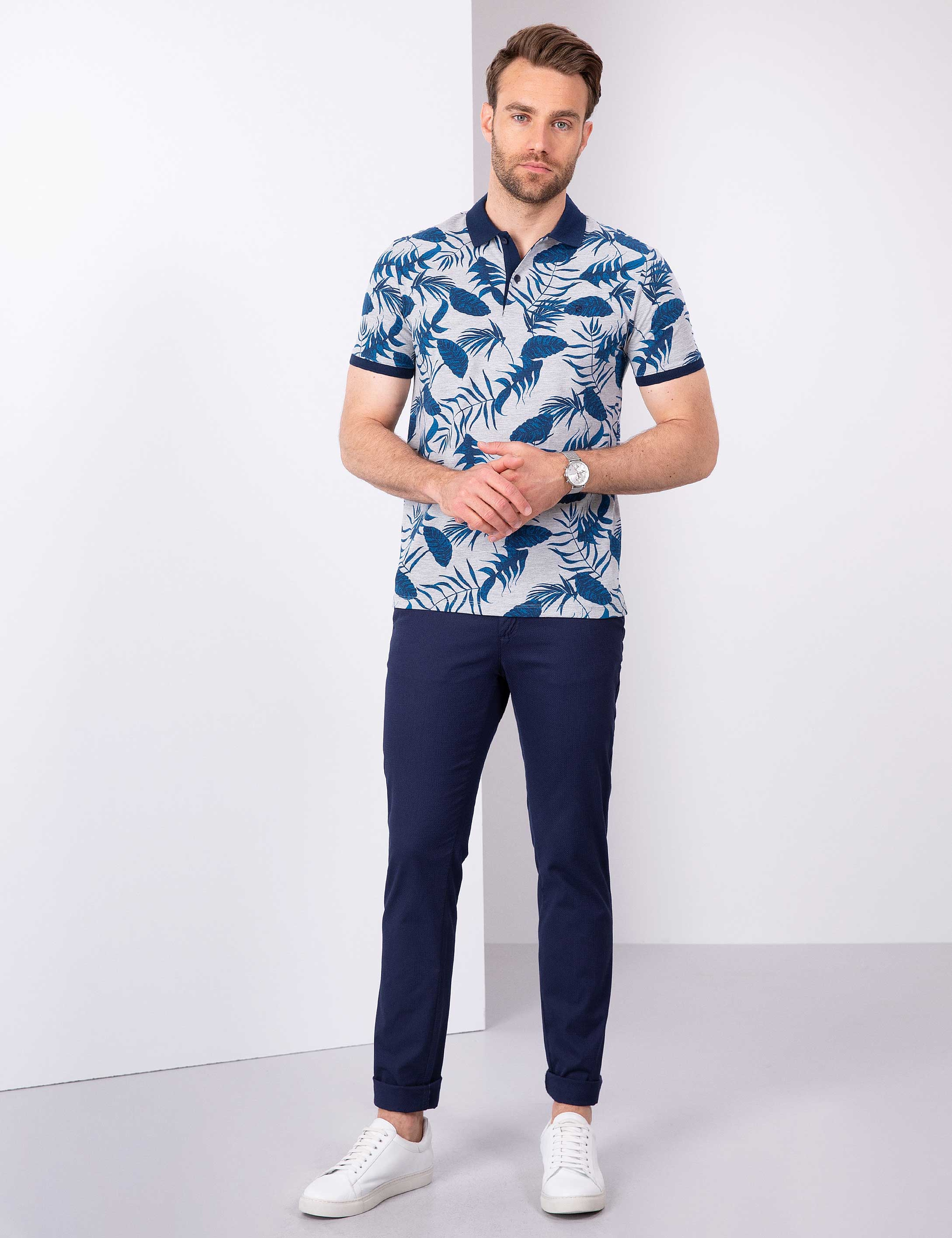 Lacivert Slim Fit Polo Yaka T-Shirt - Image 4
